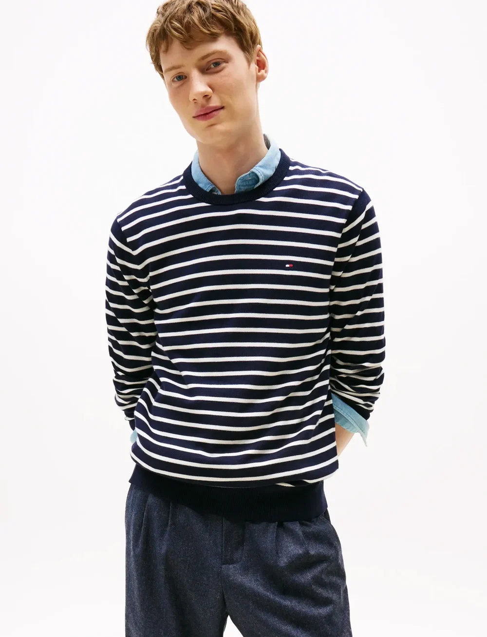 Tommy Hilfiger - ESSENTIAL SSNL COTTON CREW NECK - rundhals - desert sky/ivory - 0