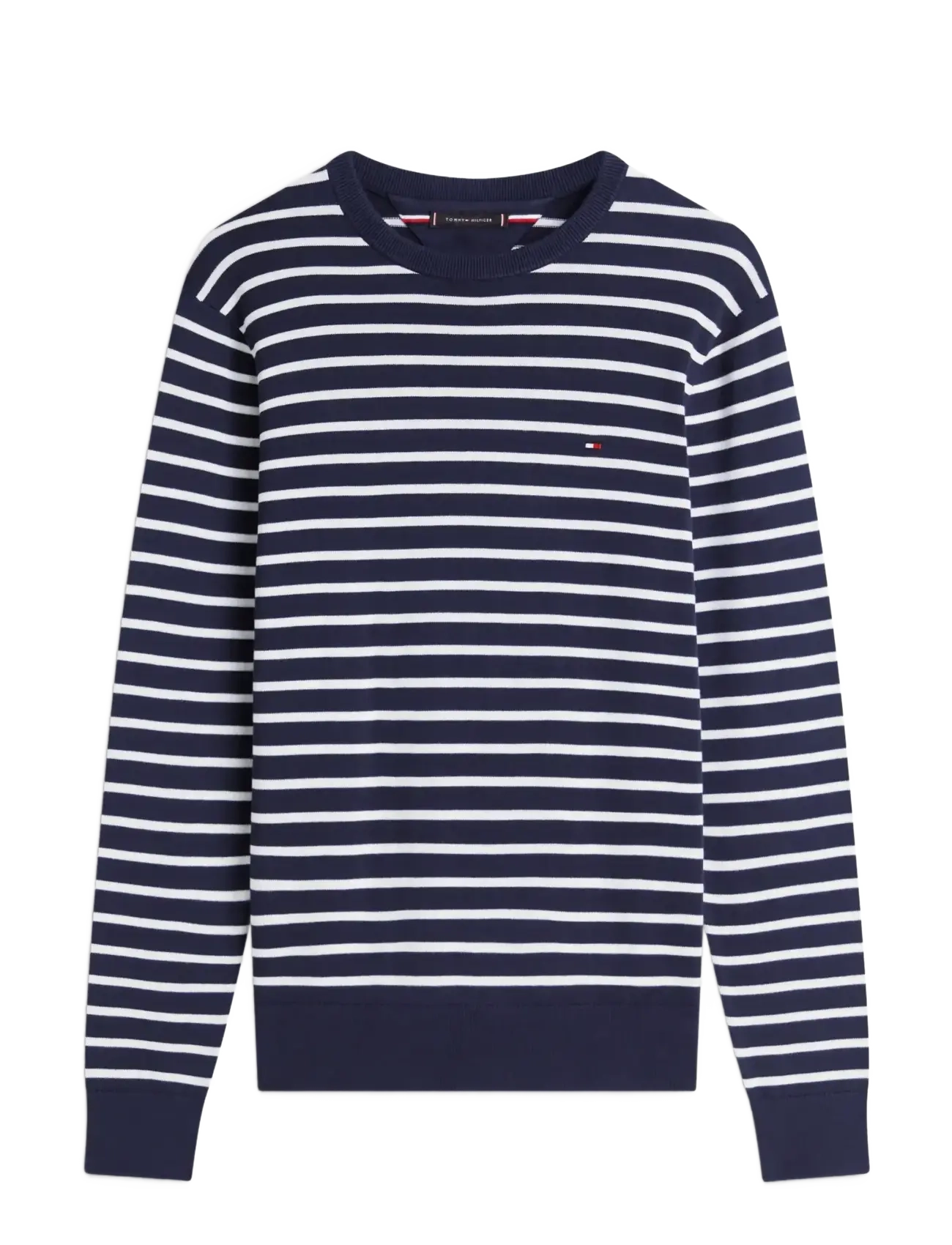 Tommy Hilfiger ESSENTIAL SSNL COTTON CREW NECK - Strik - DESERT SKY IVORY PETAL / navy