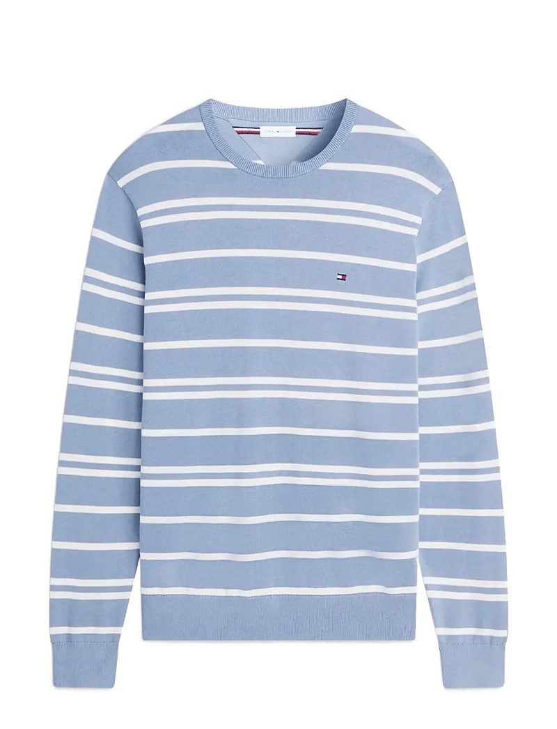 Tommy Hilfiger - ESSENTIAL SSNL COTTON CREW NECK - Ümmarguse kaelusega kudumid - ivory petal brisk blue - 1