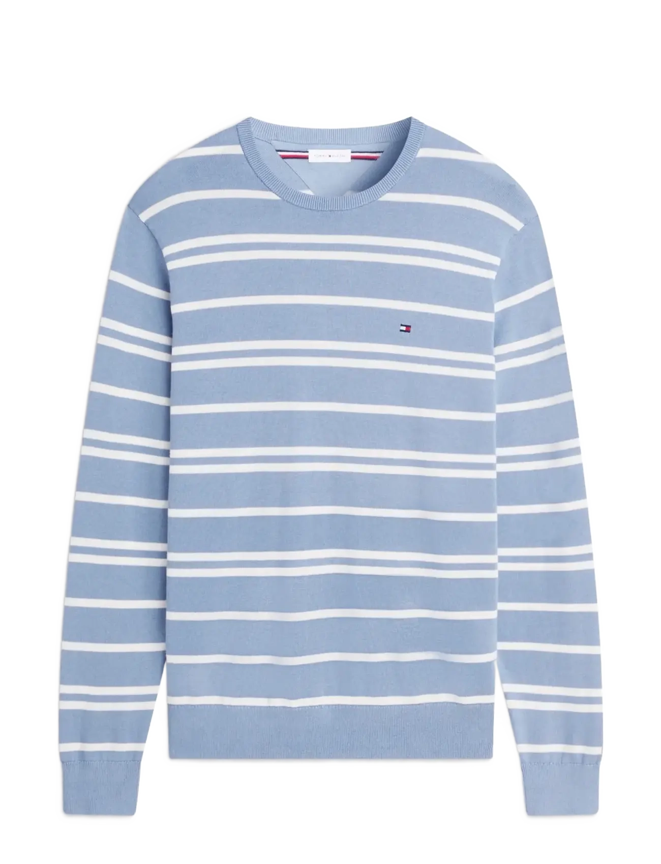 Tommy Hilfiger ESSENTIAL SSNL COTTON CREW NECK - Strik - IVORY PETAL  BRISK BLUE / navy