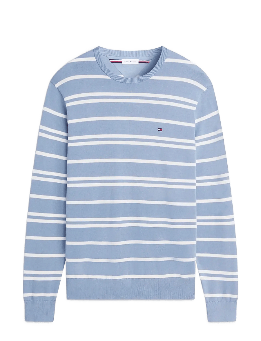 Tommy Hilfiger - ESSENTIAL SSNL COTTON CREW NECK - rundhals - ivory petal brisk blue - 1