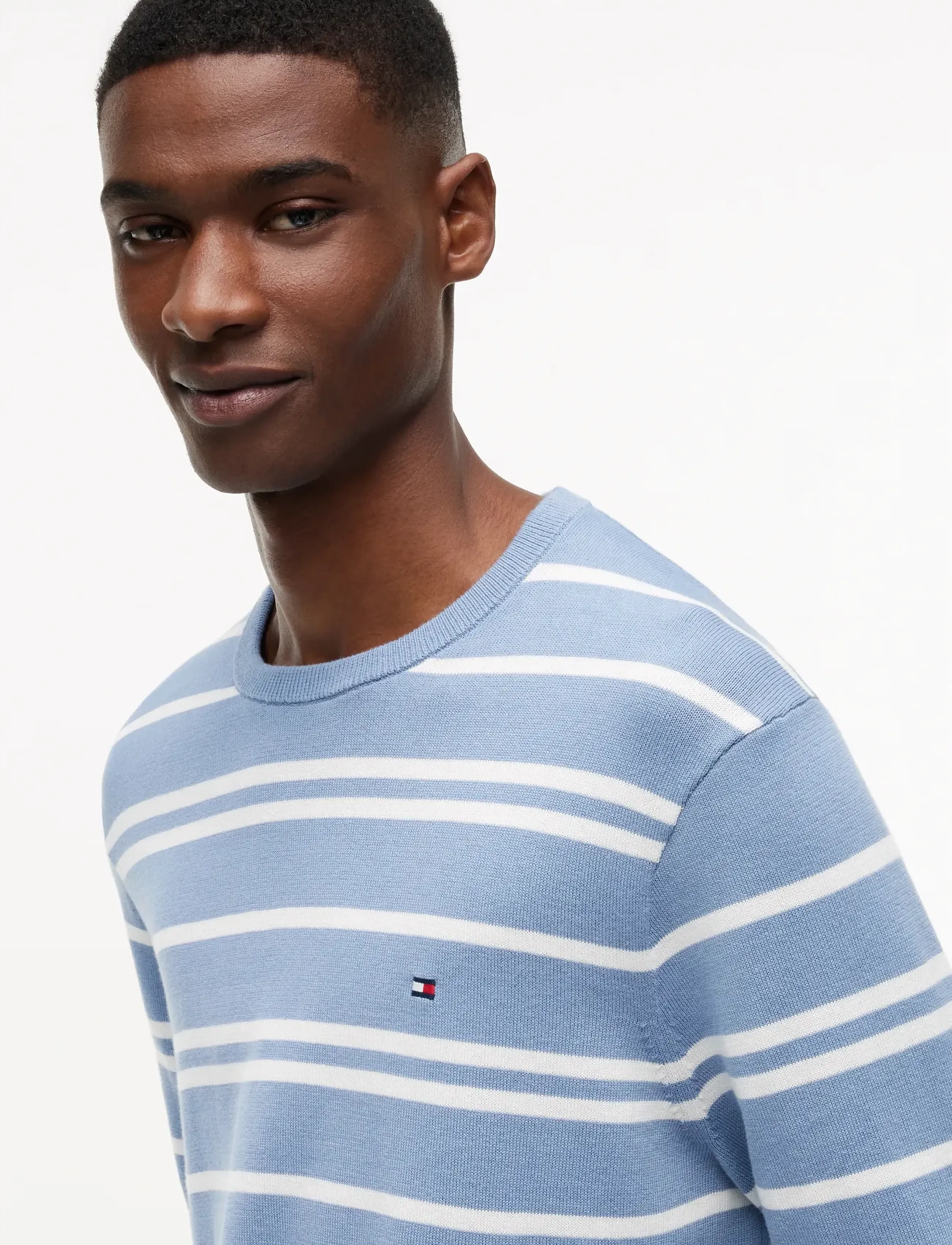 Tommy Hilfiger - ESSENTIAL SSNL COTTON CREW NECK - kringlótt hálsmál  - ivory petal  brisk blue - 3