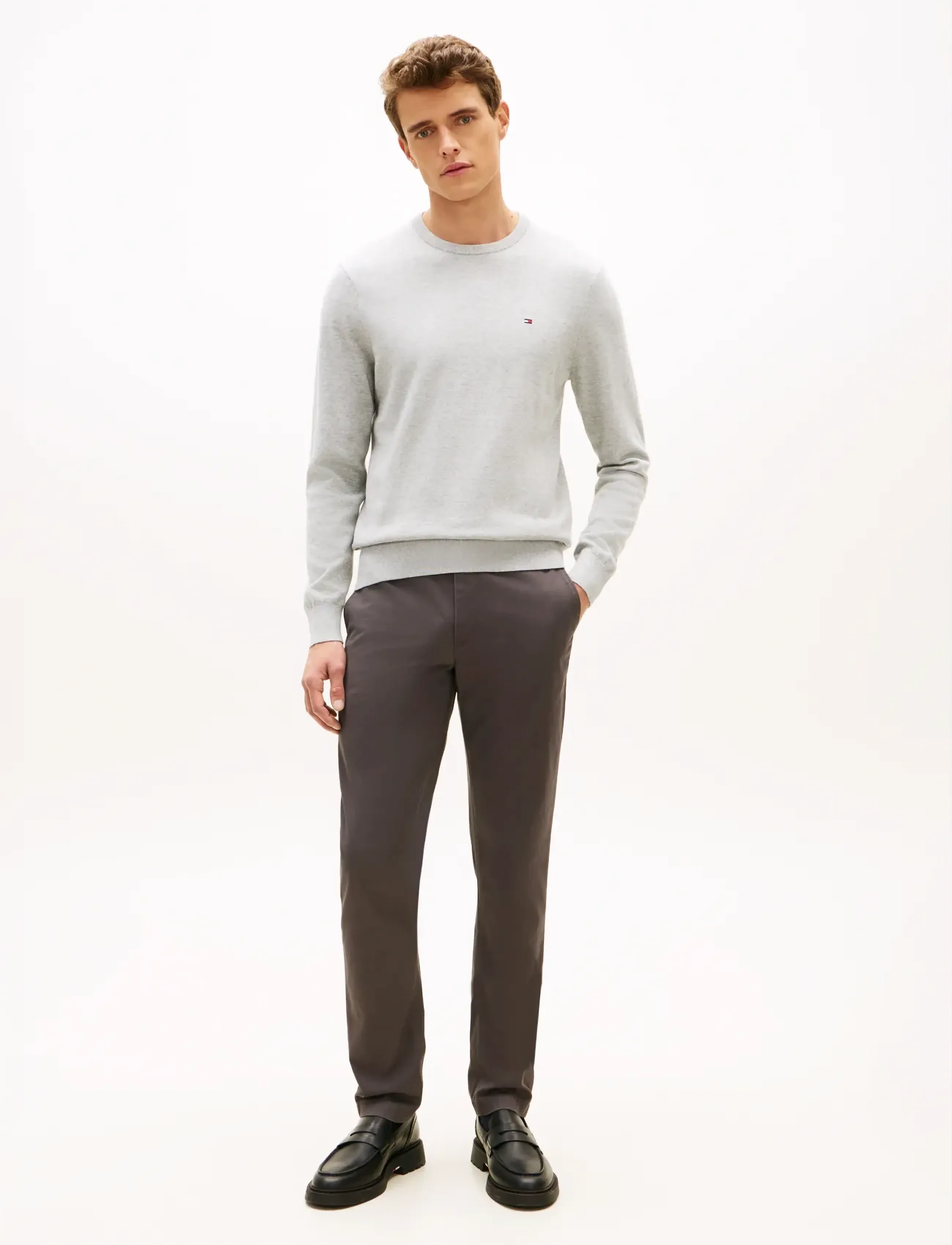 Tommy Hilfiger - ESSENTIAL SSNL COTTON CREW NECK - round necks - light grey heather - 3