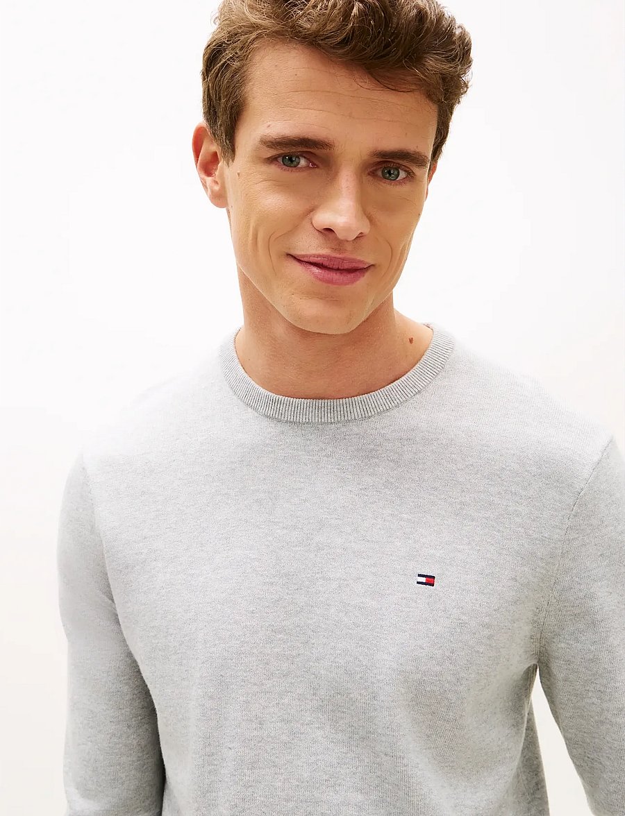 Tommy Hilfiger - ESSENTIAL SSNL COTTON CREW NECK - rundhals - light grey heather - 4
