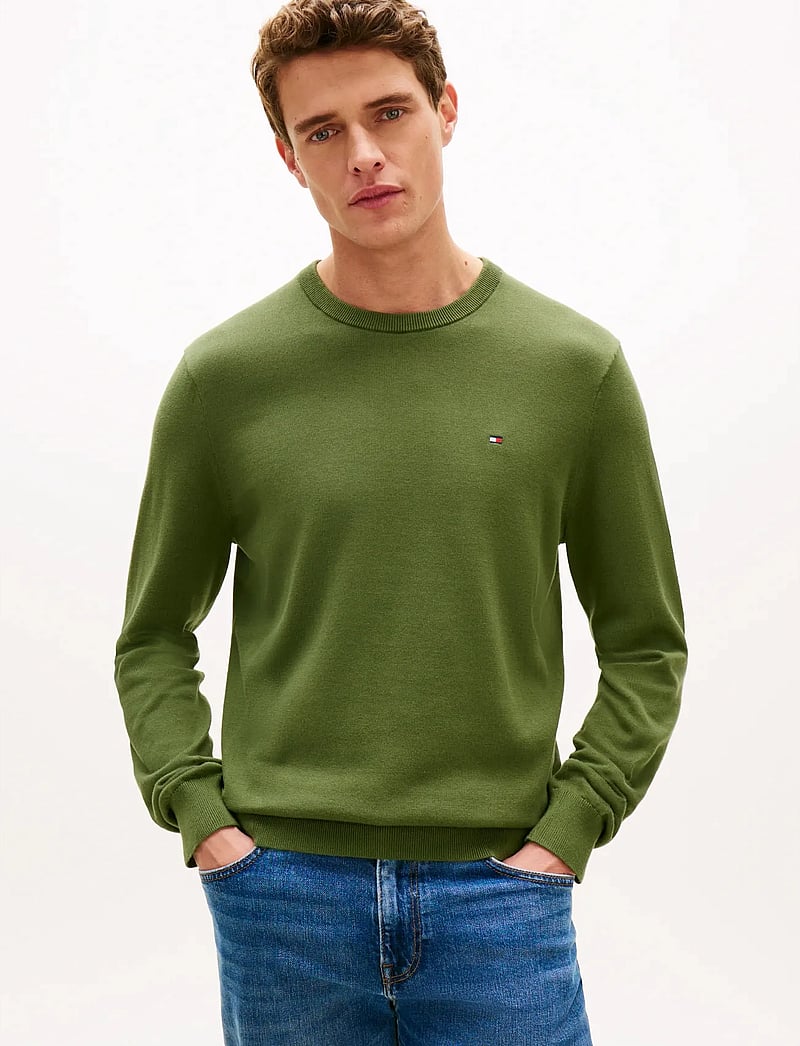 Tommy Hilfiger - ESSENTIAL SSNL COTTON CREW NECK - round necks - mountain pine - 0