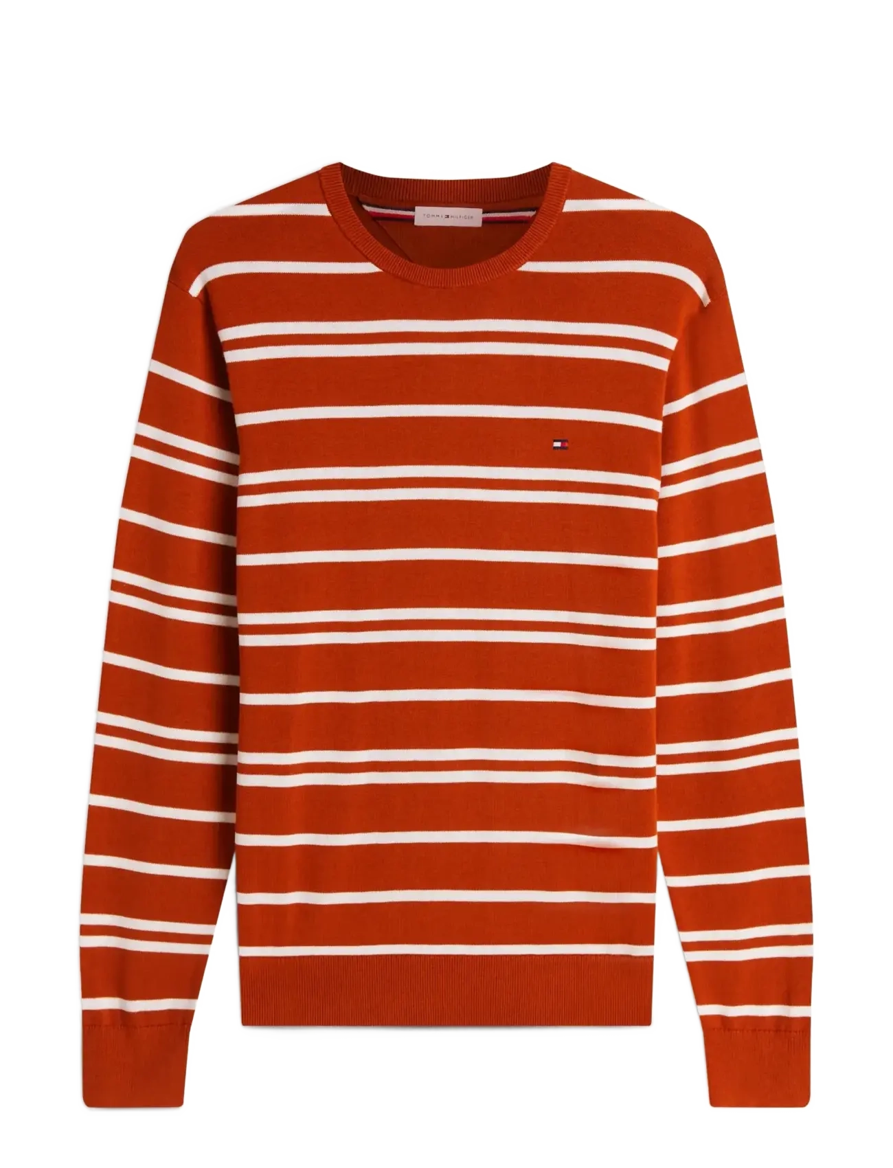 Tommy Hilfiger ESSENTIAL SSNL COTTON CREW NECK - Tøj - RUSTY OCHRE  IVORY PETAL / red