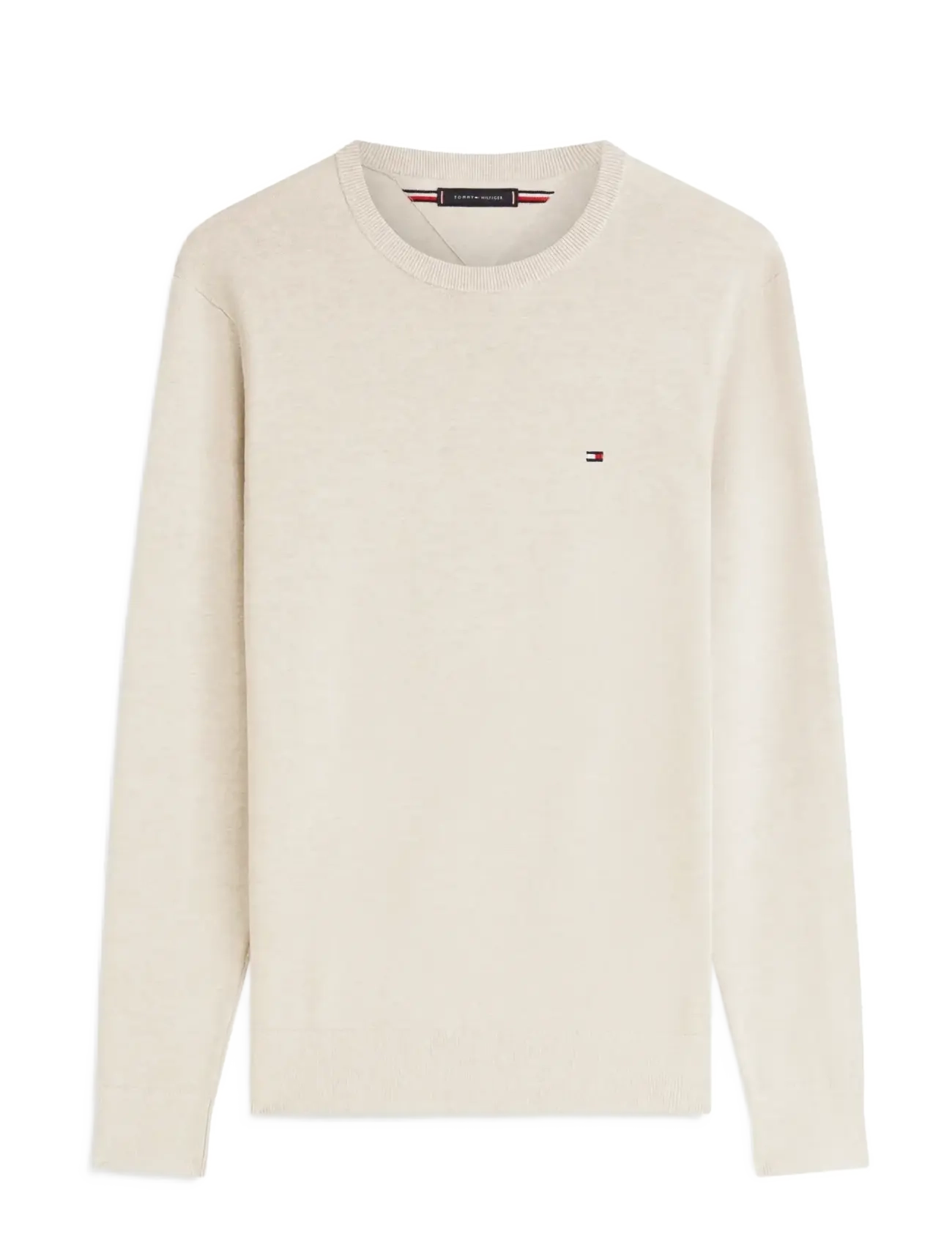 Tommy Hilfiger ESSENTIAL SSNL COTTON CREW NECK - Strik - SANDALWOOD HEATHER / beige