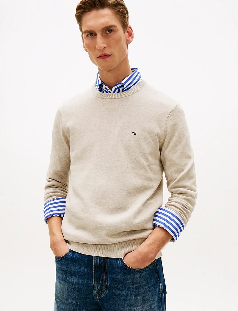 Tommy Hilfiger - ESSENTIAL SSNL COTTON CREW NECK - Ümmarguse kaelusega kudumid - sandalwood heather - 0