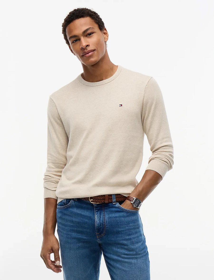Tommy Hilfiger - ESSENTIAL SSNL COTTON CREW NECK - Ümara kaelusega - sandalwood heather - 0