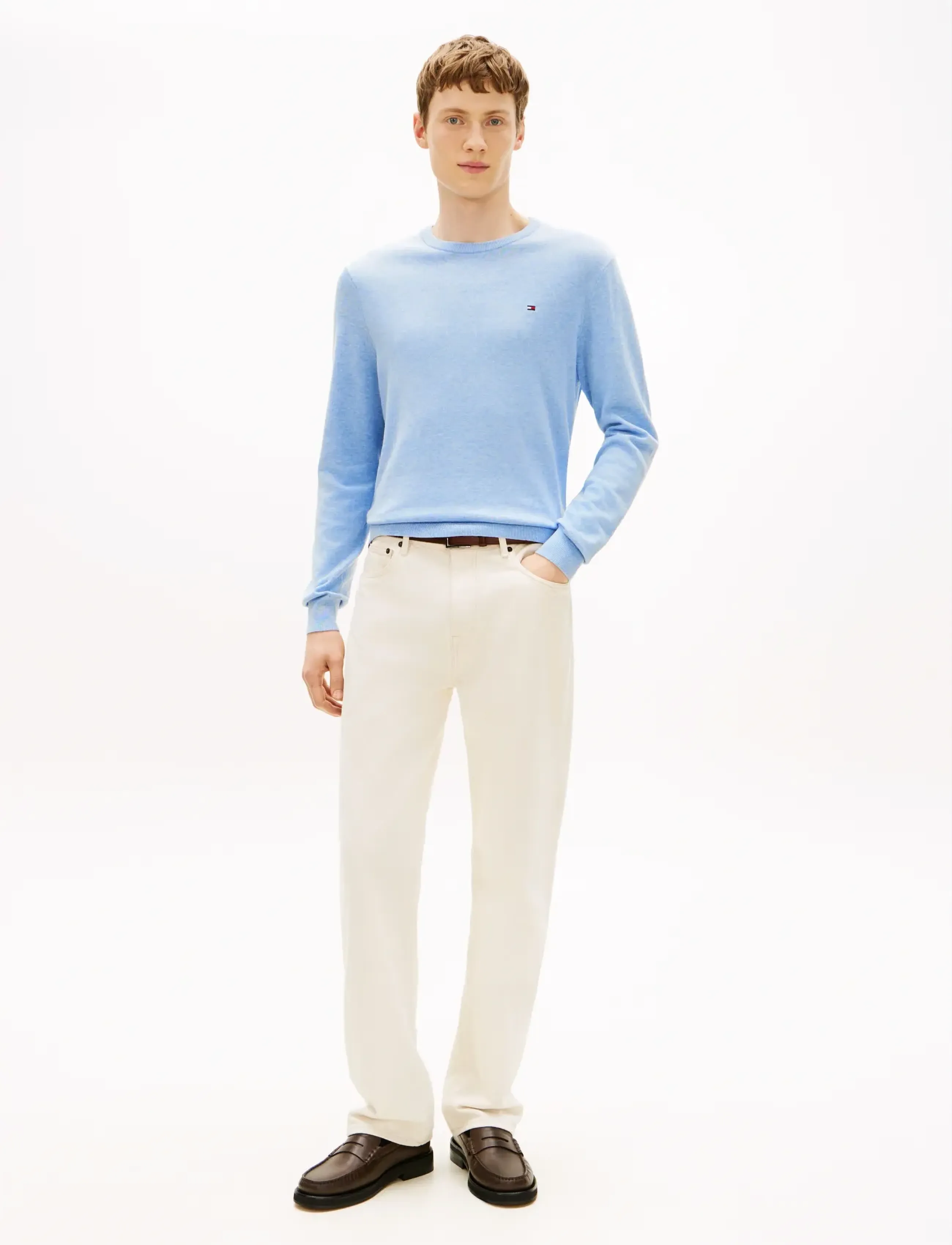 Tommy Hilfiger - ESSENTIAL SSNL COTTON CREW NECK - round necks - vessel blue heather - 4