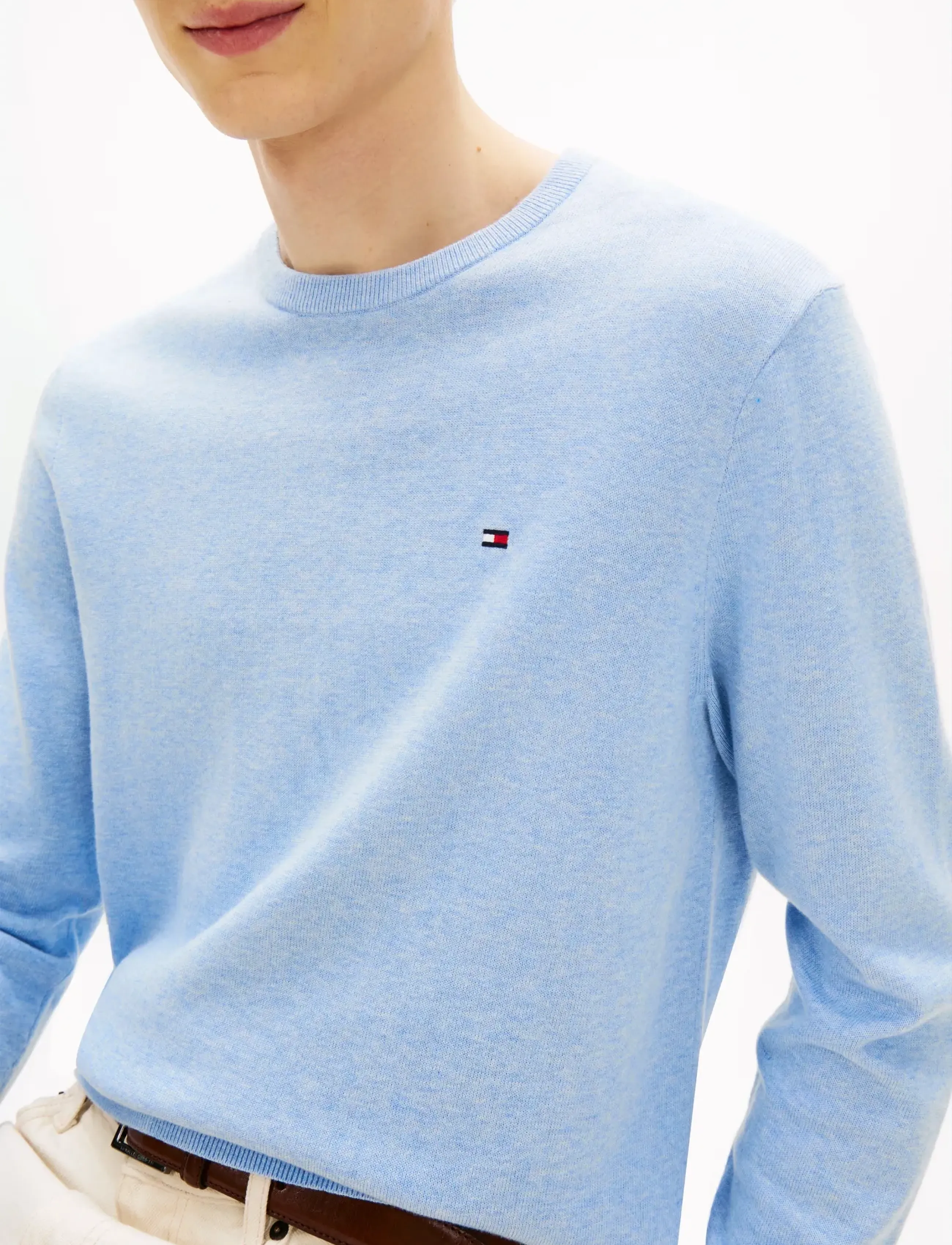 Tommy Hilfiger - ESSENTIAL SSNL COTTON CREW NECK - round necks - vessel blue heather - 5