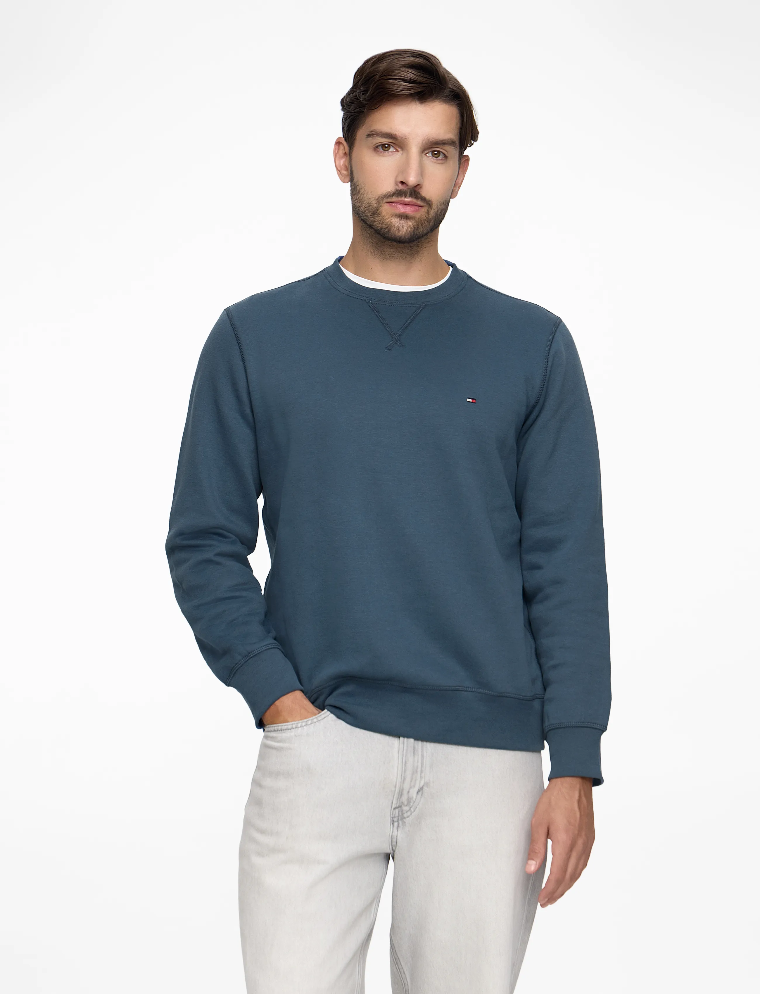 Tommy Hilfiger ESS SEASONAL FLEECE CREWNECK - Tommy Hilfiger - AEGEAN SEA / blue