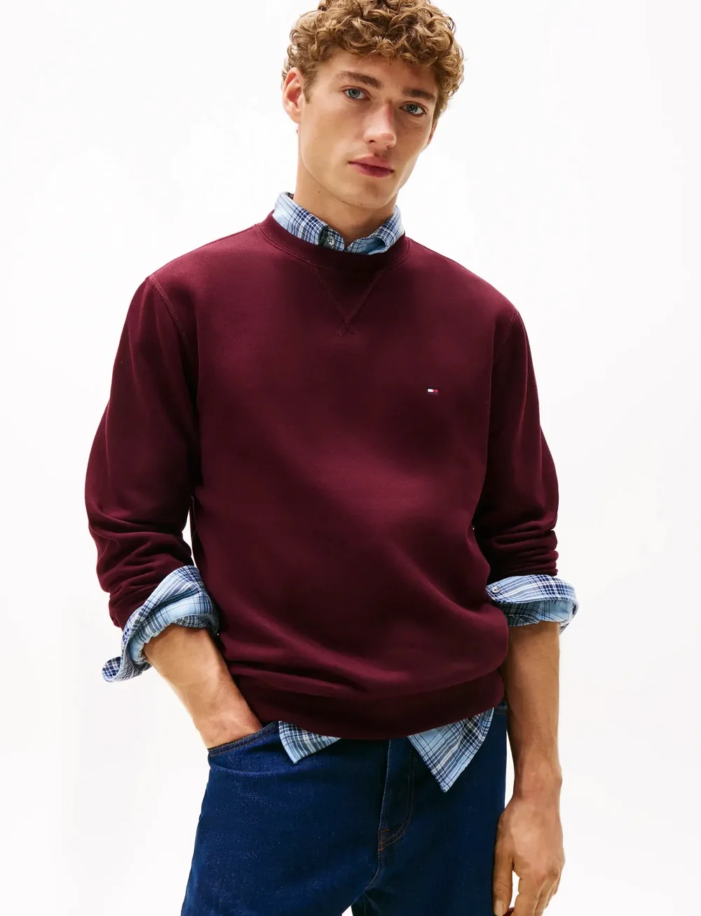 Tommy Hilfiger - ESS SEASONAL FLEECE CREWNECK - shop by occasion - deep burgundy - 0