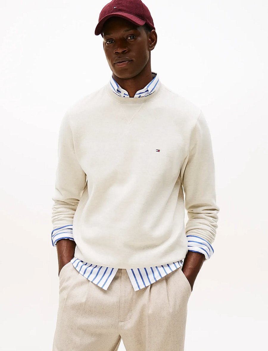 Tommy Hilfiger - ESS SEASONAL FLEECE CREWNECK - sweats - heathered oatmilk - 0