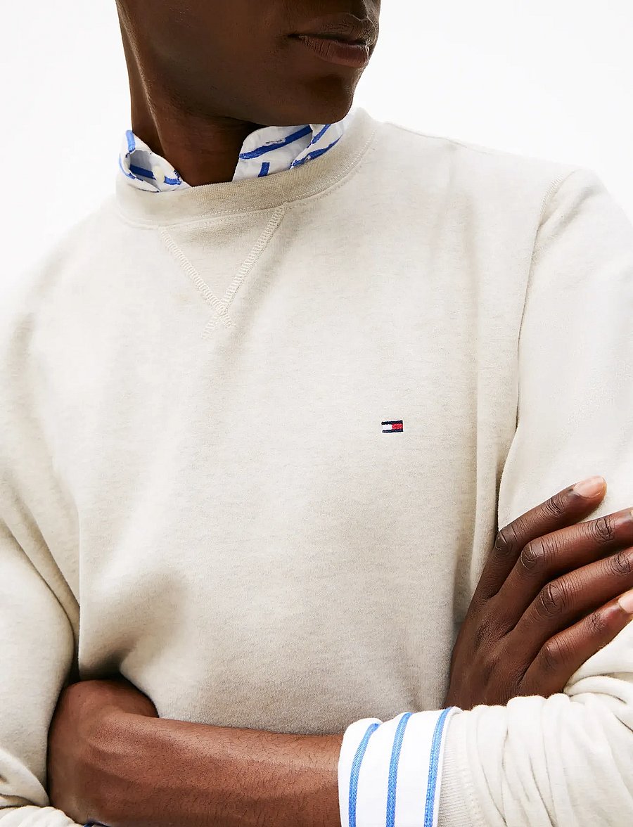 Tommy Hilfiger - ESS SEASONAL FLEECE CREWNECK - sweats - heathered oatmilk - 5