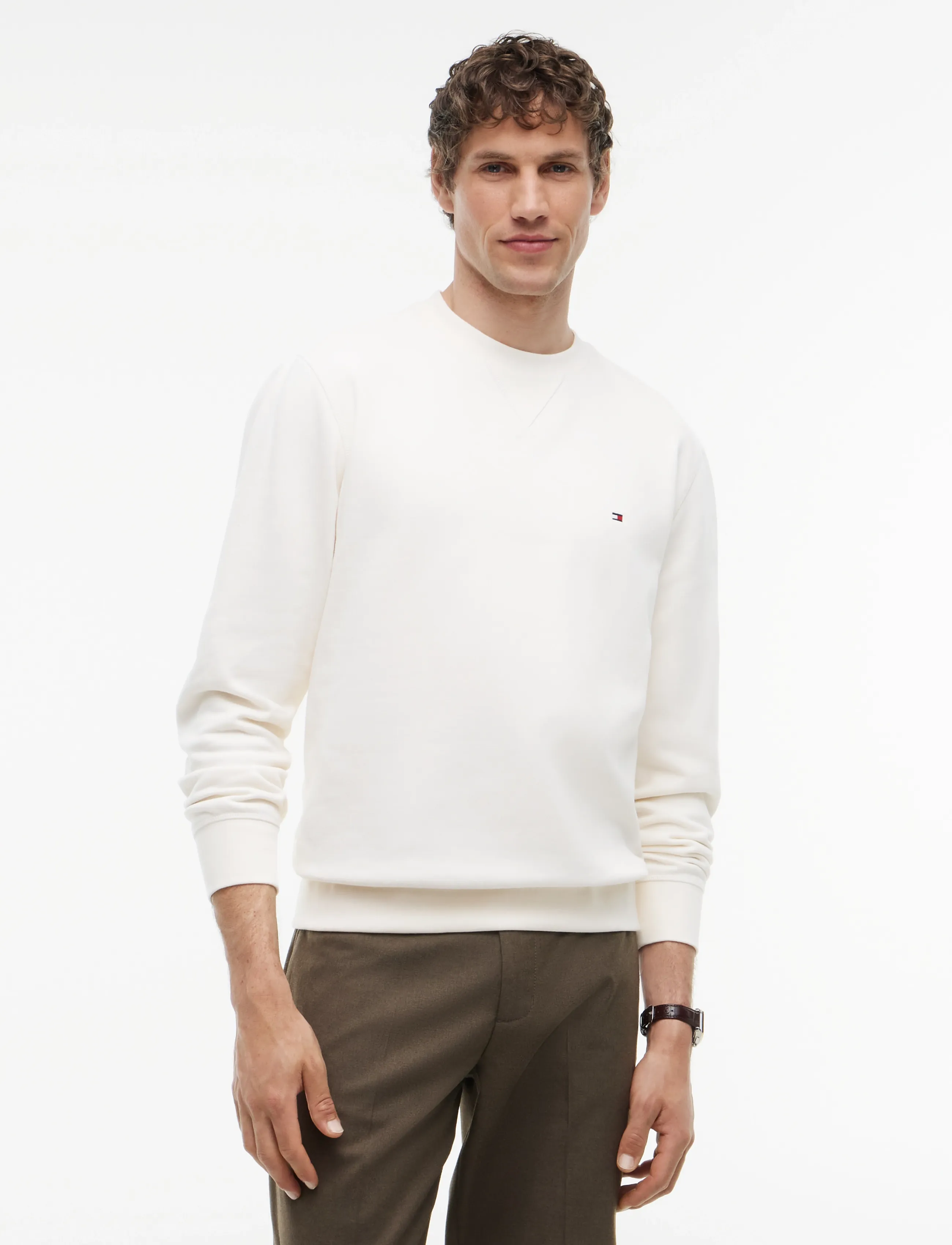 Tommy Hilfiger ESS SEASONAL FLEECE CREWNECK - Tommy Hilfiger - IVORY PETAL / cream