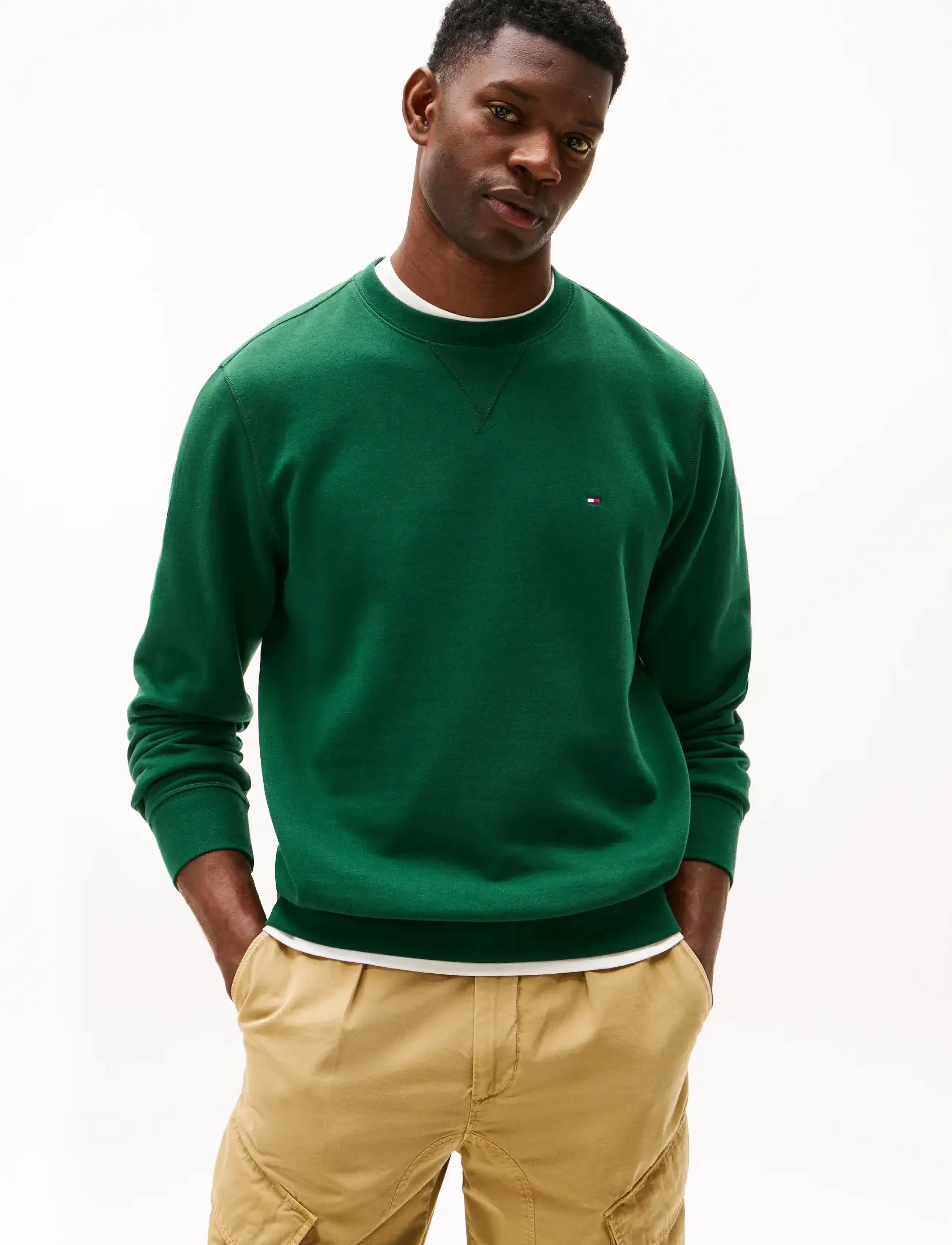 Tommy Hilfiger ESS SEASONAL FLEECE CREWNECK - Tommy Hilfiger - ORNAMENTAL GREEN / green