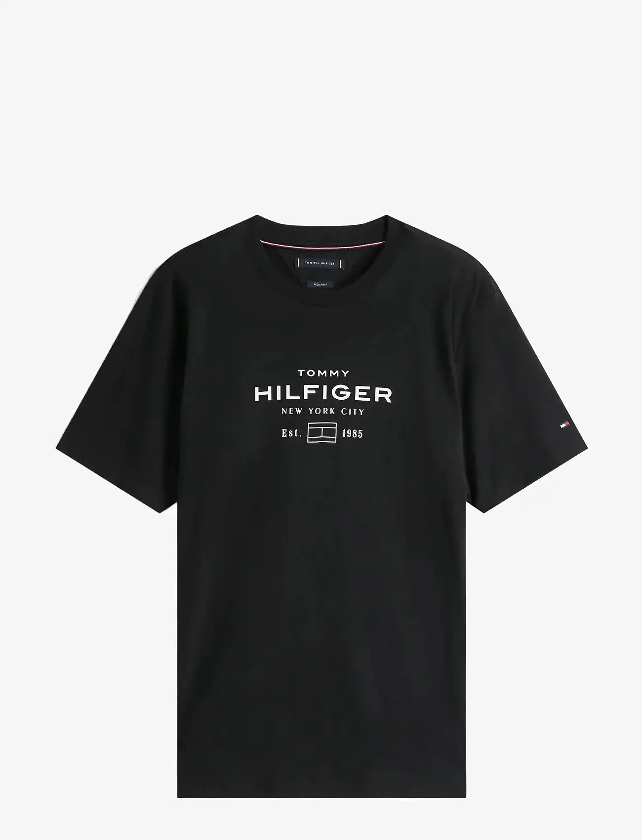 Tommy Hilfiger - HILFIGER STACK GRAPHIC TEE - lyhythihaiset - black - 1