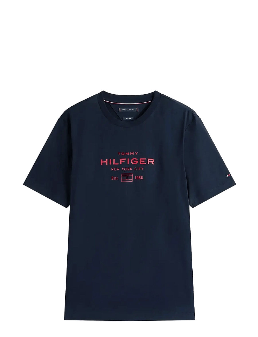 Tommy Hilfiger - HILFIGER STACK GRAPHIC TEE - short-sleeved t-shirts - desert sky - 1