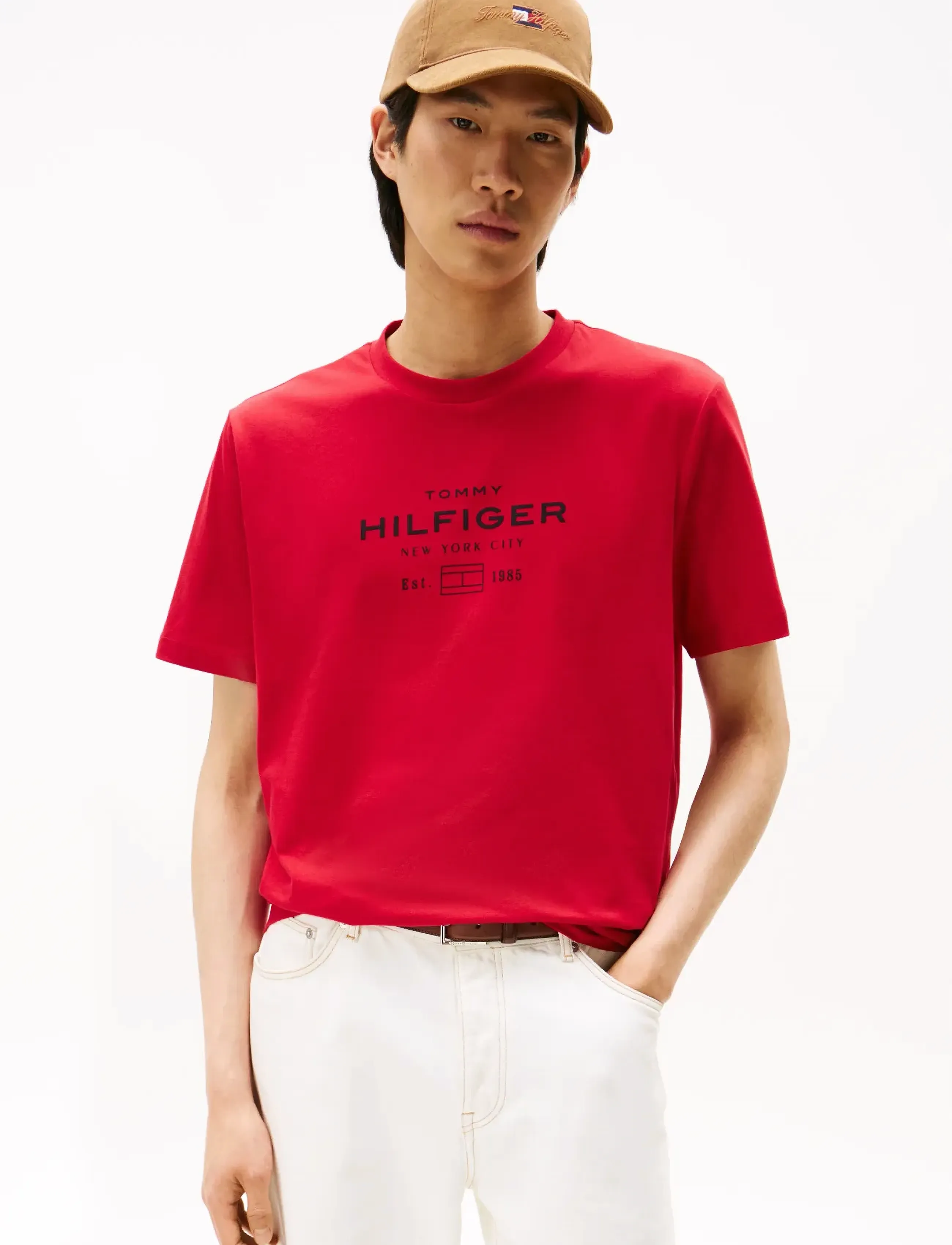 Tommy Hilfiger Hilfiger Stack Graphic Tee, M, Red, T-Shirts > Kortærmede, Herre