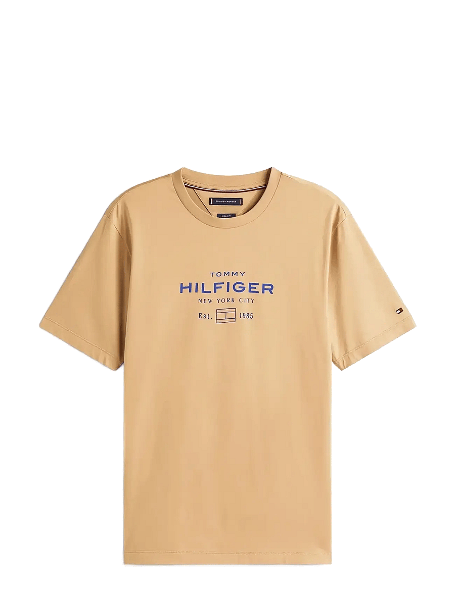 Tommy Hilfiger - HILFIGER STACK GRAPHIC TEE - kortærmede t-shirts - timeless camel - 1