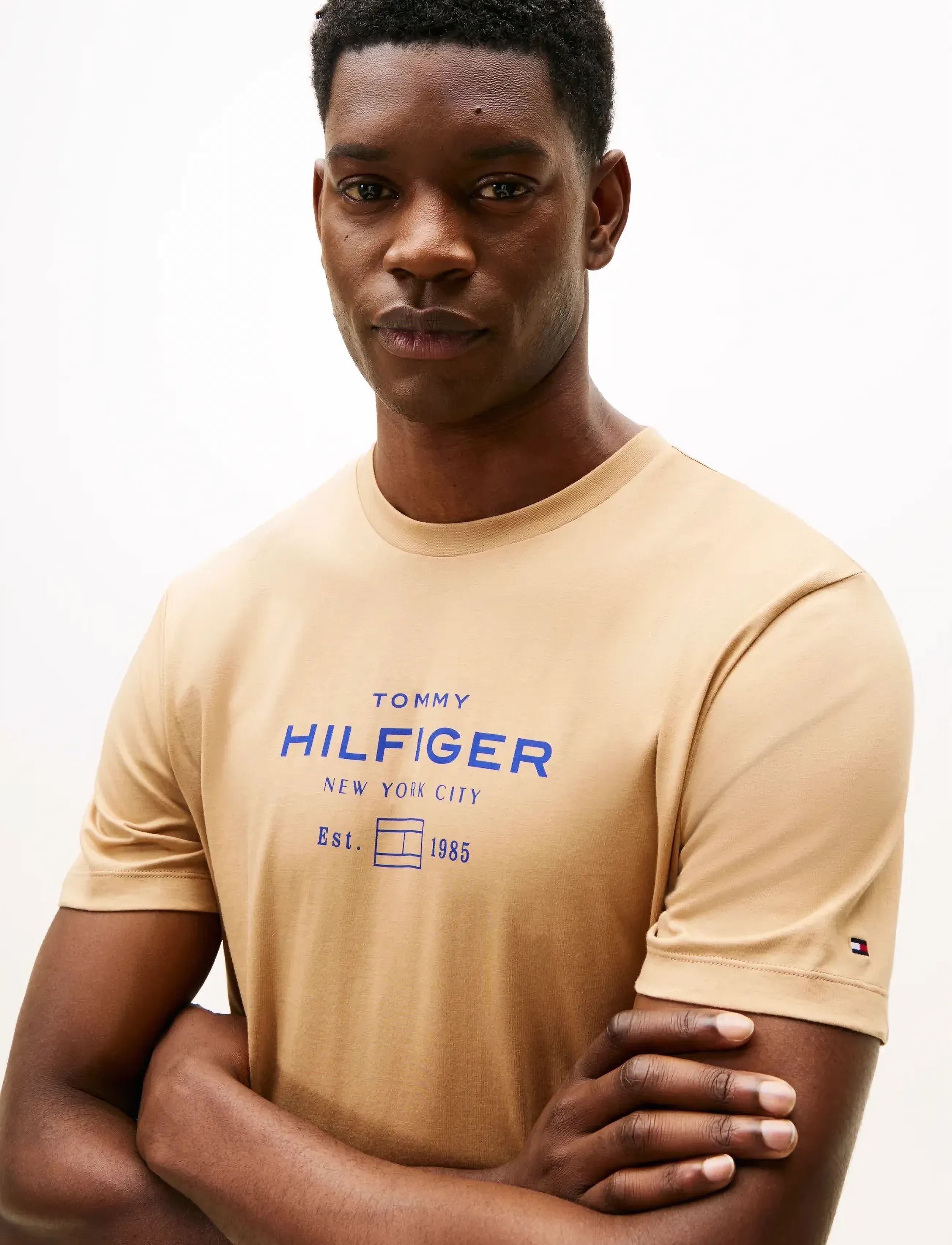 Tommy Hilfiger - HILFIGER STACK GRAPHIC TEE - kurzärmelig - timeless camel - 3