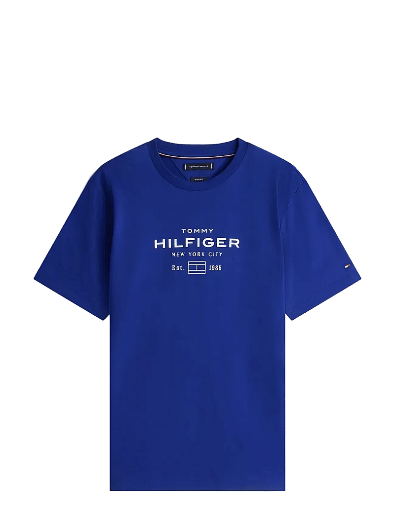 Tommy Hilfiger - HILFIGER STACK GRAPHIC TEE - kortärmade t-shirts - wedge blue - 1