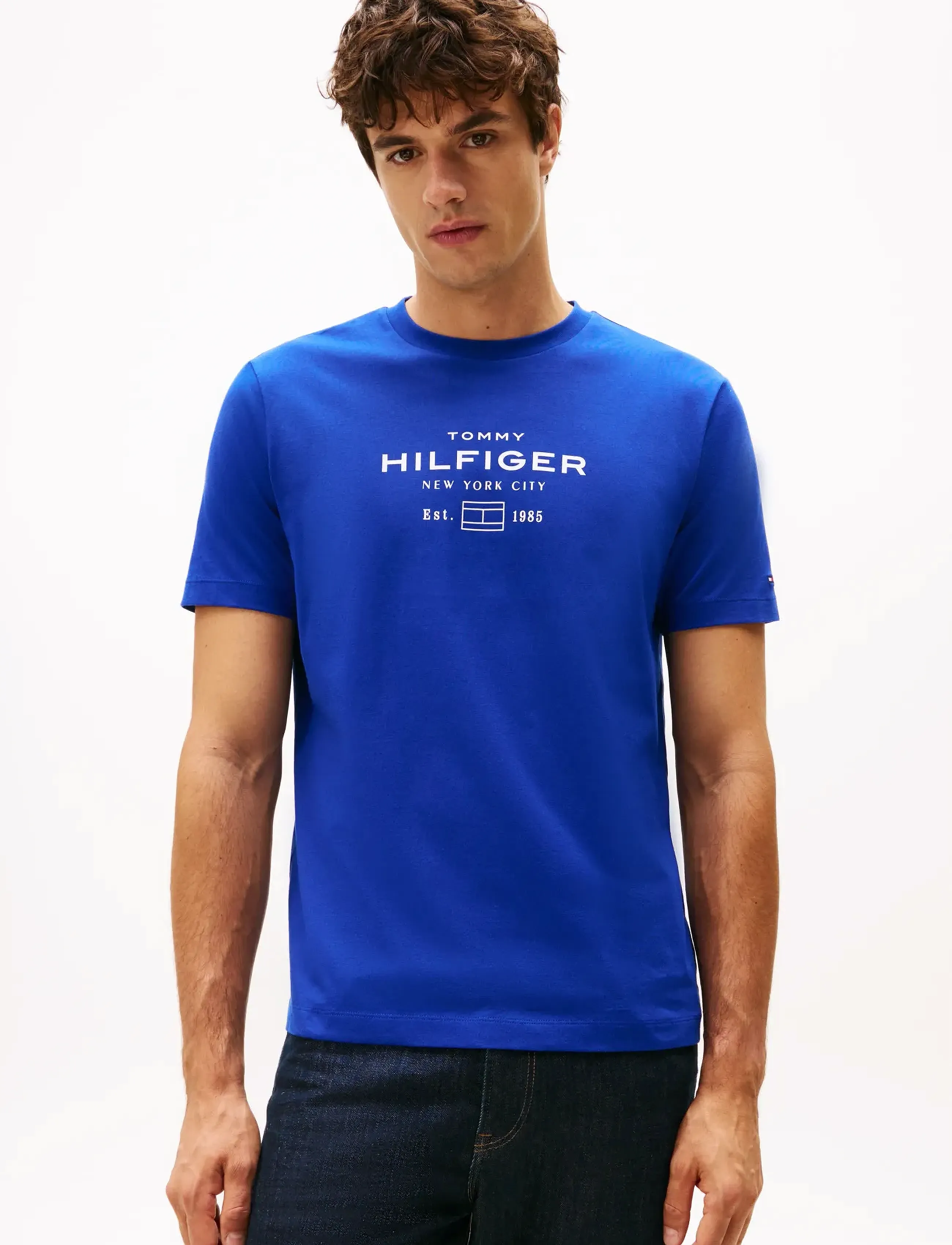Tommy Hilfiger HILFIGER STACK GRAPHIC TEE - Tøj - WEDGE BLUE / blue