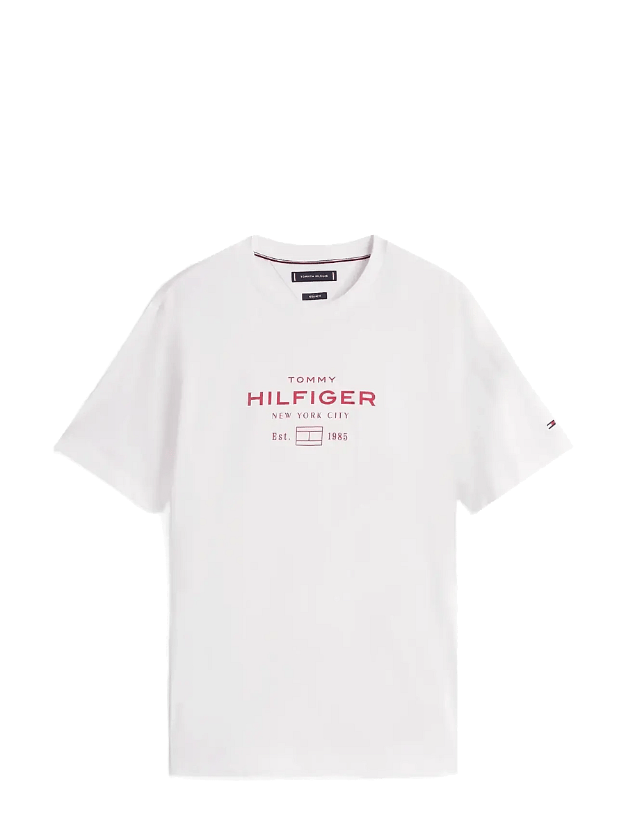 Tommy Hilfiger - HILFIGER STACK GRAPHIC TEE - short-sleeved t-shirts - white - 1