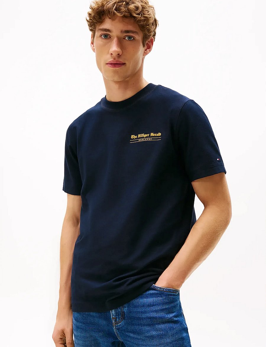 Tommy Hilfiger - HILFIGER HERALD BACK GRAPHIC TEE - short-sleeved t-shirts - desert sky - 0