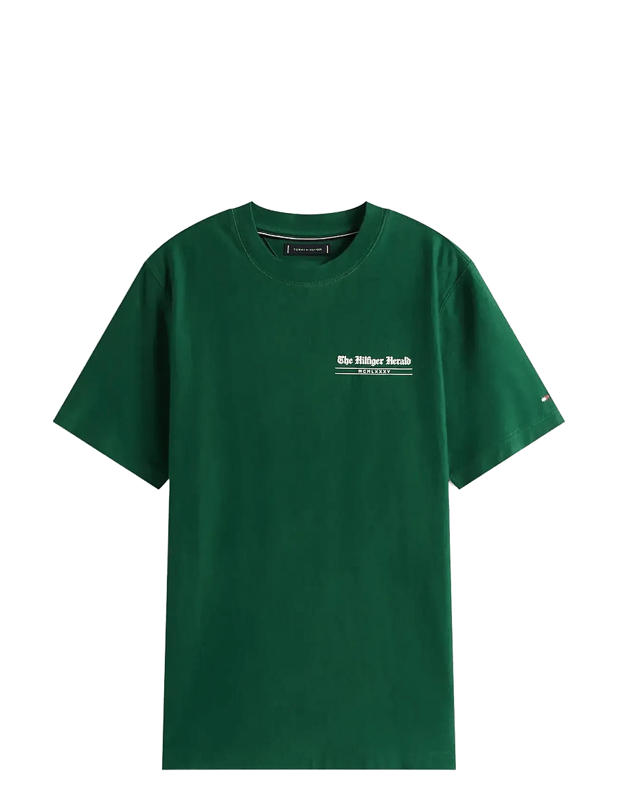 Tommy Hilfiger - HILFIGER HERALD BACK GRAPHIC TEE - lühikeste varrukatega t-särgid - ornamental green - 1