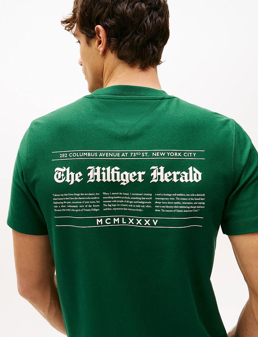 Tommy Hilfiger - HILFIGER HERALD BACK GRAPHIC TEE - lühikeste varrukatega t-särgid - ornamental green - 4
