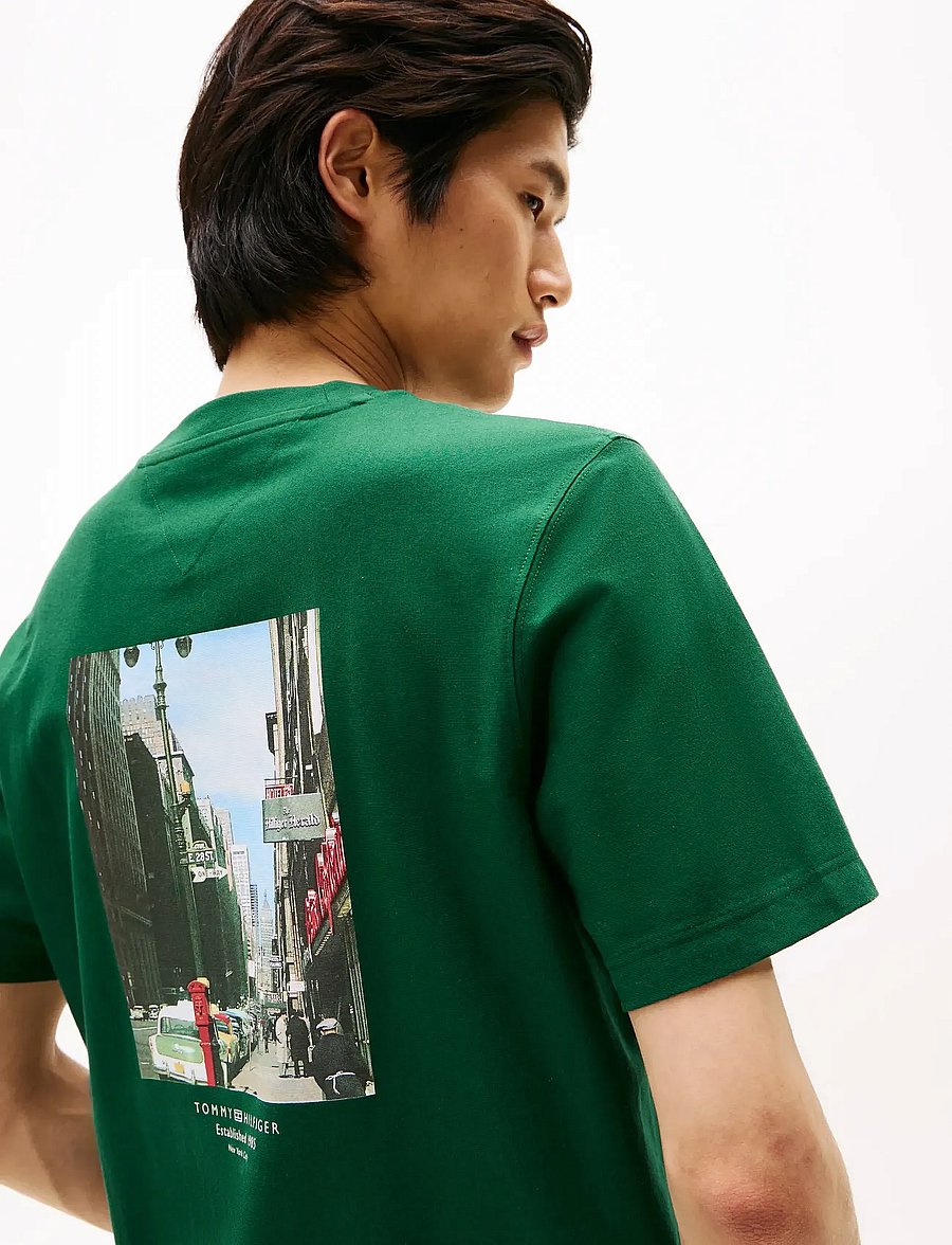 Tommy Hilfiger - PHOTO PRINT GRAPHIC TEE - lühikeste varrukatega t-särgid - ornamental green - 4