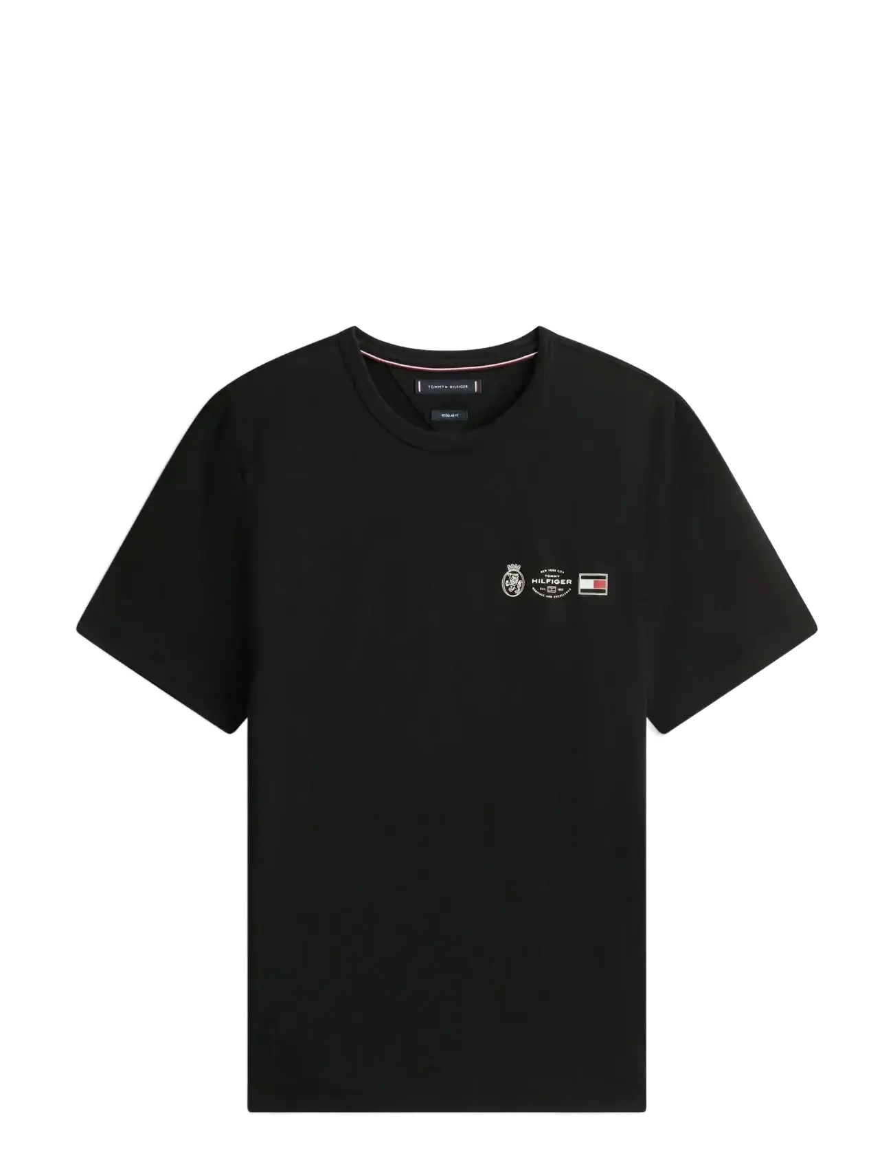 Tommy Hilfiger SMALL CREST OUTLINE TEE - Lühikeste varrukatega T-särgid - BLACK / black