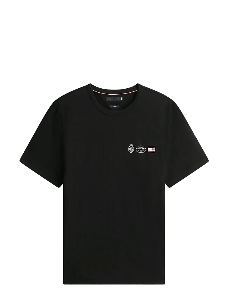 Tommy Hilfiger - SMALL CREST OUTLINE TEE - kortärmade t-shirts - black - 1