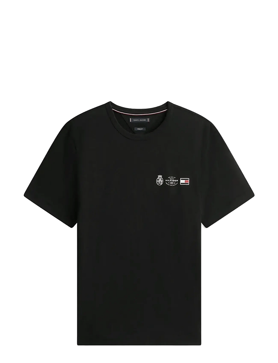 Tommy Hilfiger - SMALL CREST OUTLINE TEE - lühikeste varrukatega t-särgid - black - 1