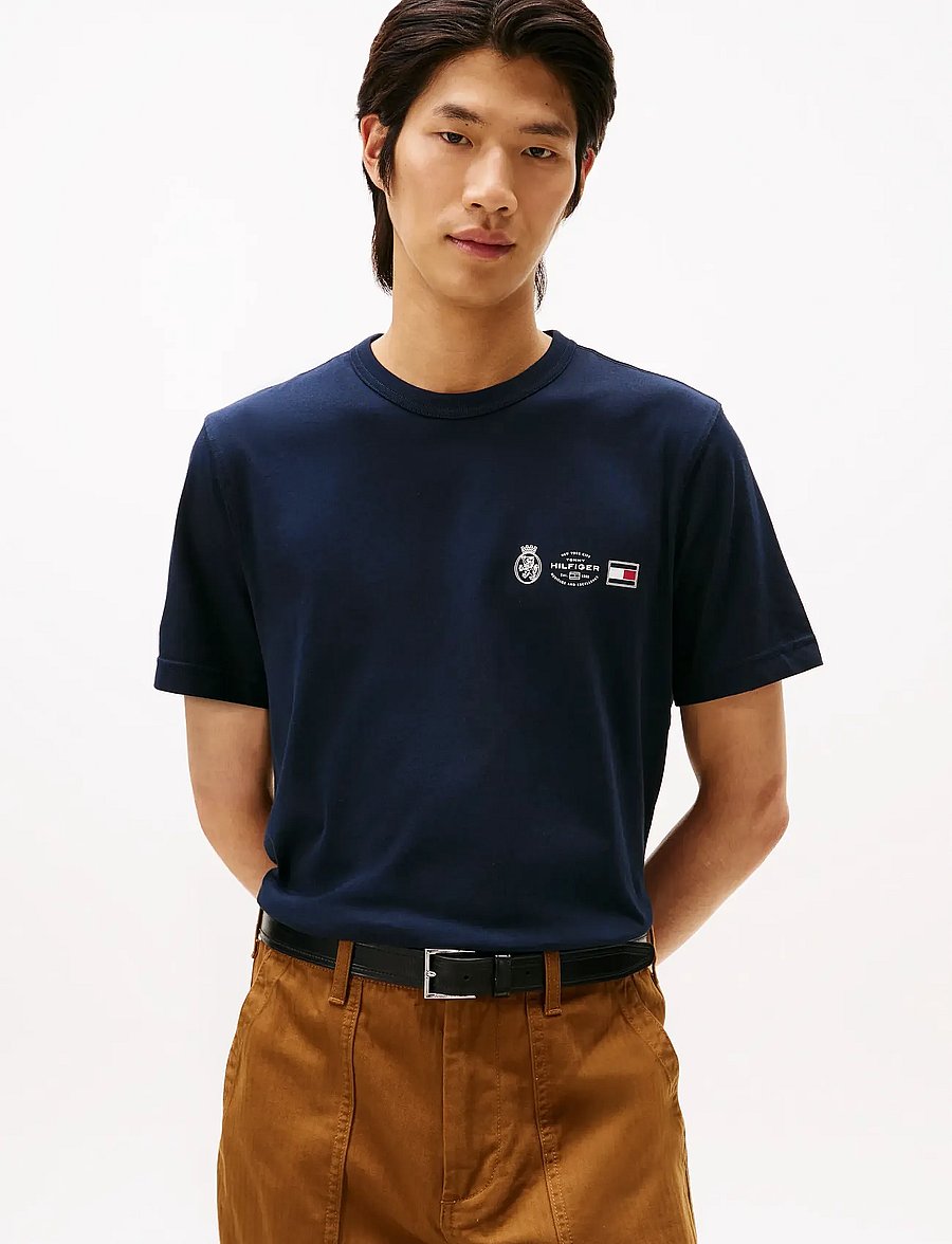Tommy Hilfiger - SMALL CREST OUTLINE TEE - lühikeste varrukatega t-särgid - desert sky - 0