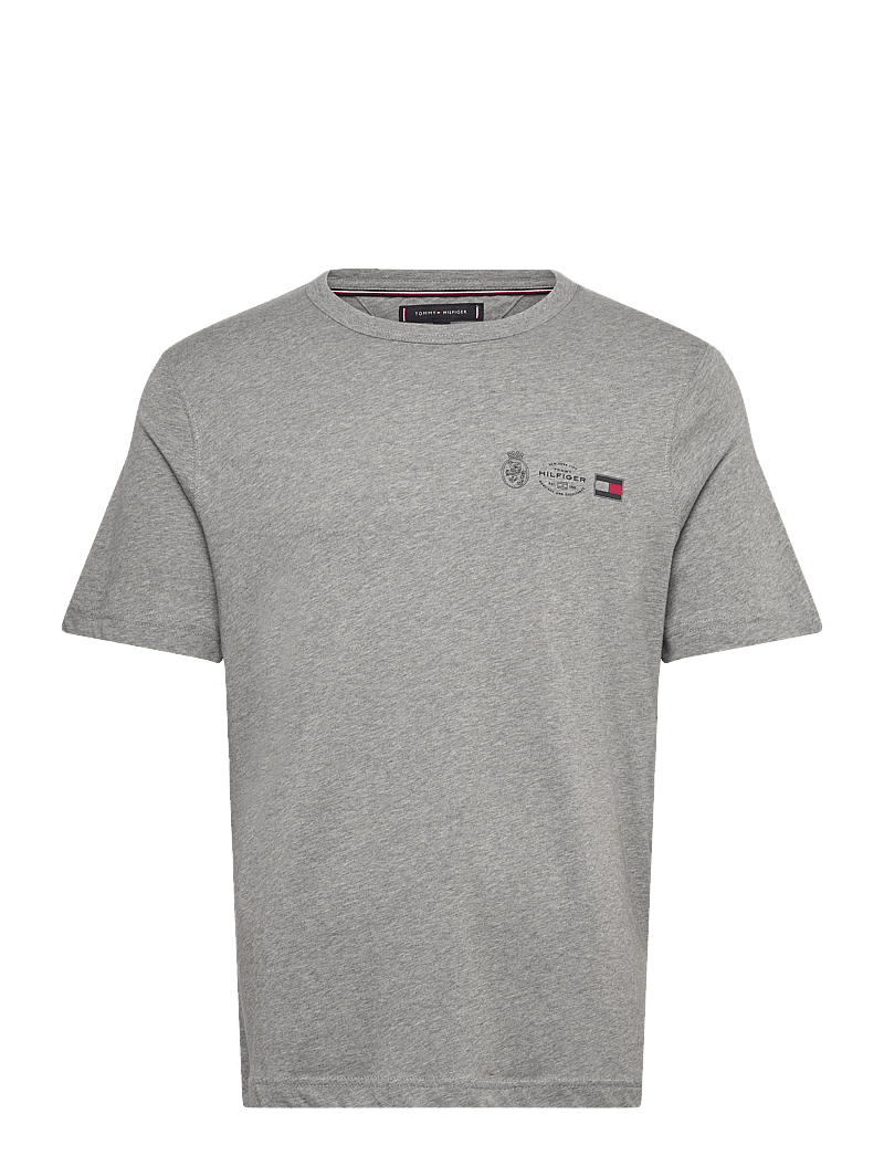 Tommy Hilfiger - SMALL CREST OUTLINE TEE - kortärmade t-shirts - medium grey heather - 1