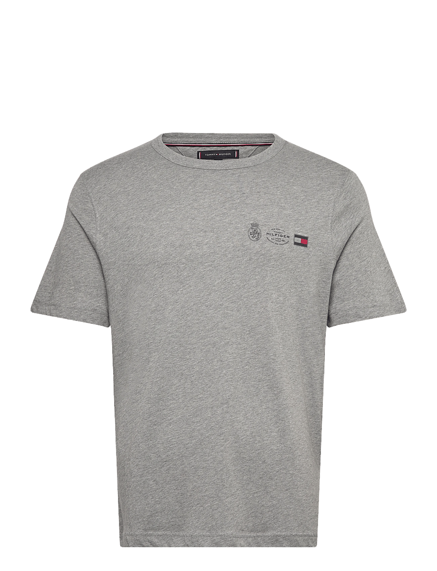 Tommy Hilfiger - SMALL CREST OUTLINE TEE - lühikeste varrukatega t-särgid - medium grey heather - 1