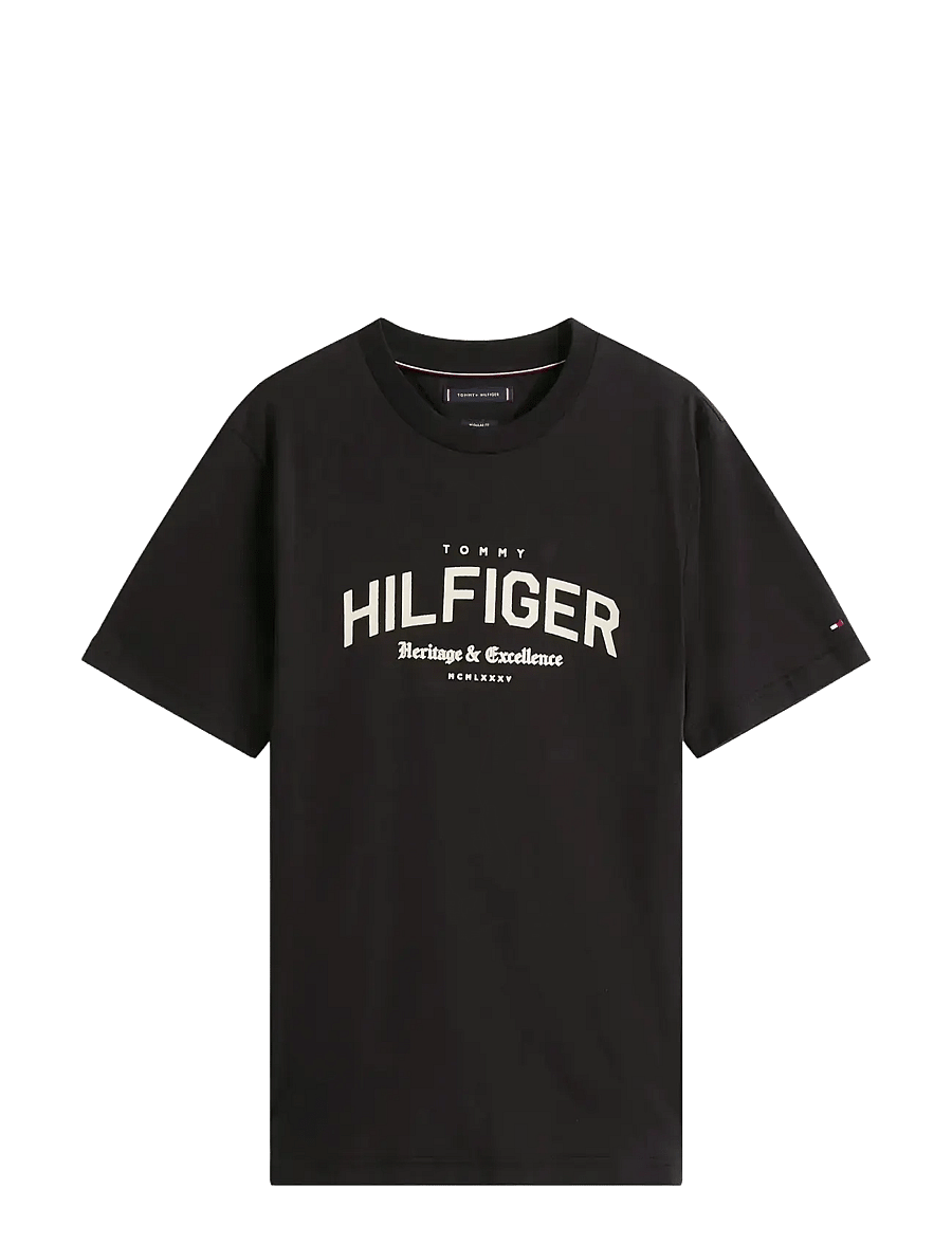 Tommy Hilfiger - HILFIGER ARCH TEE - kortærmede t-shirts - black - 1