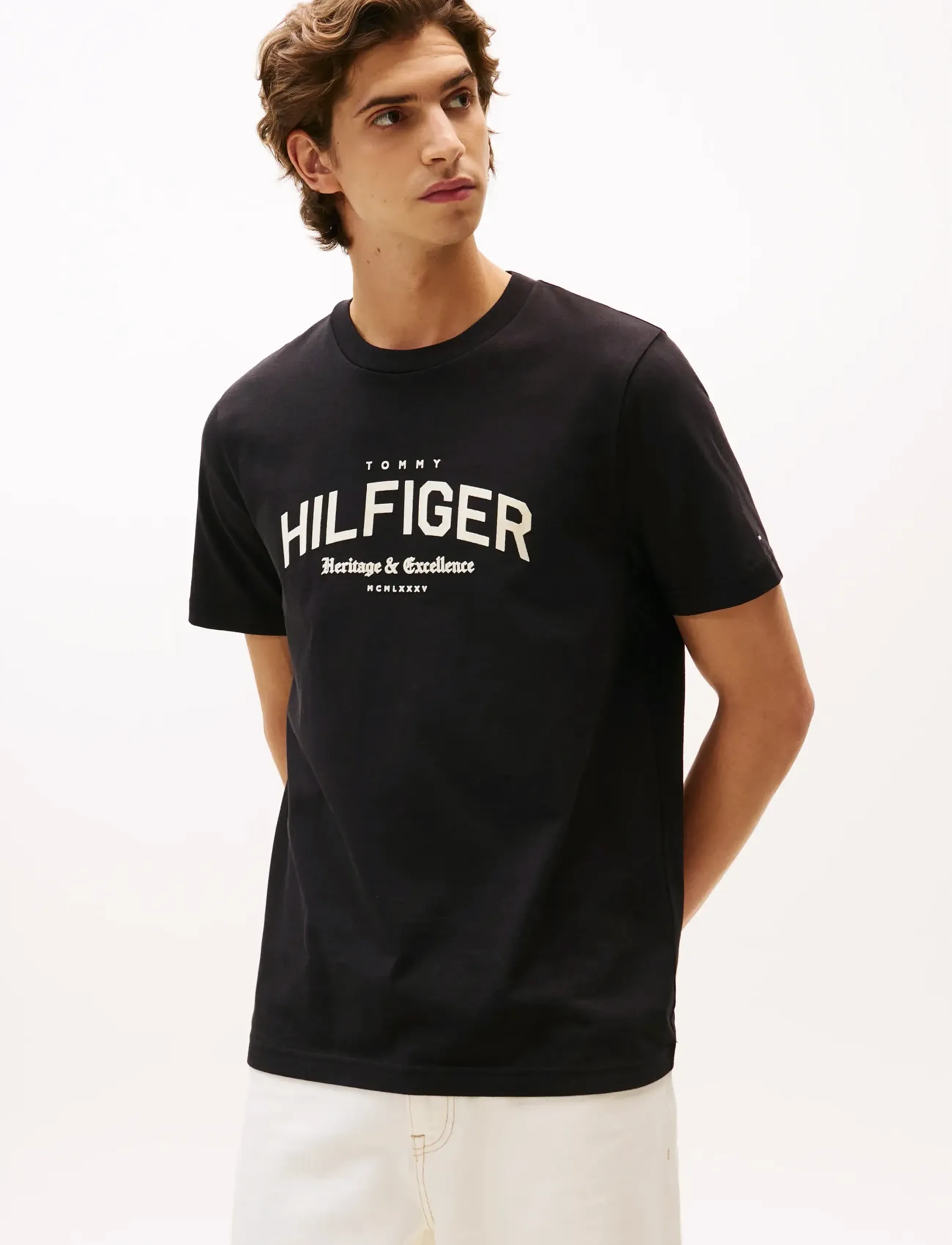 Tommy Hilfiger HILFIGER ARCH TEE - Tommy Hilfiger - BLACK / black