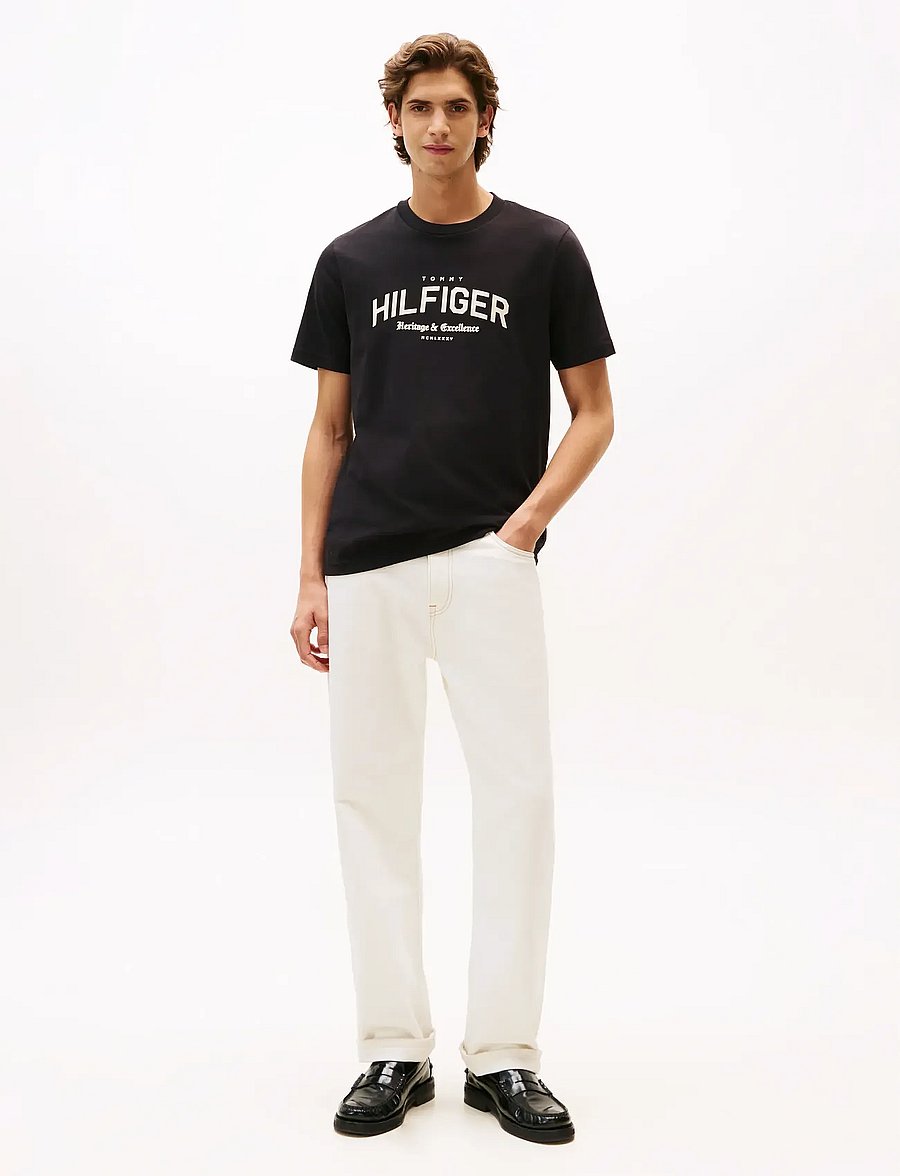 Tommy Hilfiger - HILFIGER ARCH TEE - kortærmede t-shirts - black - 2