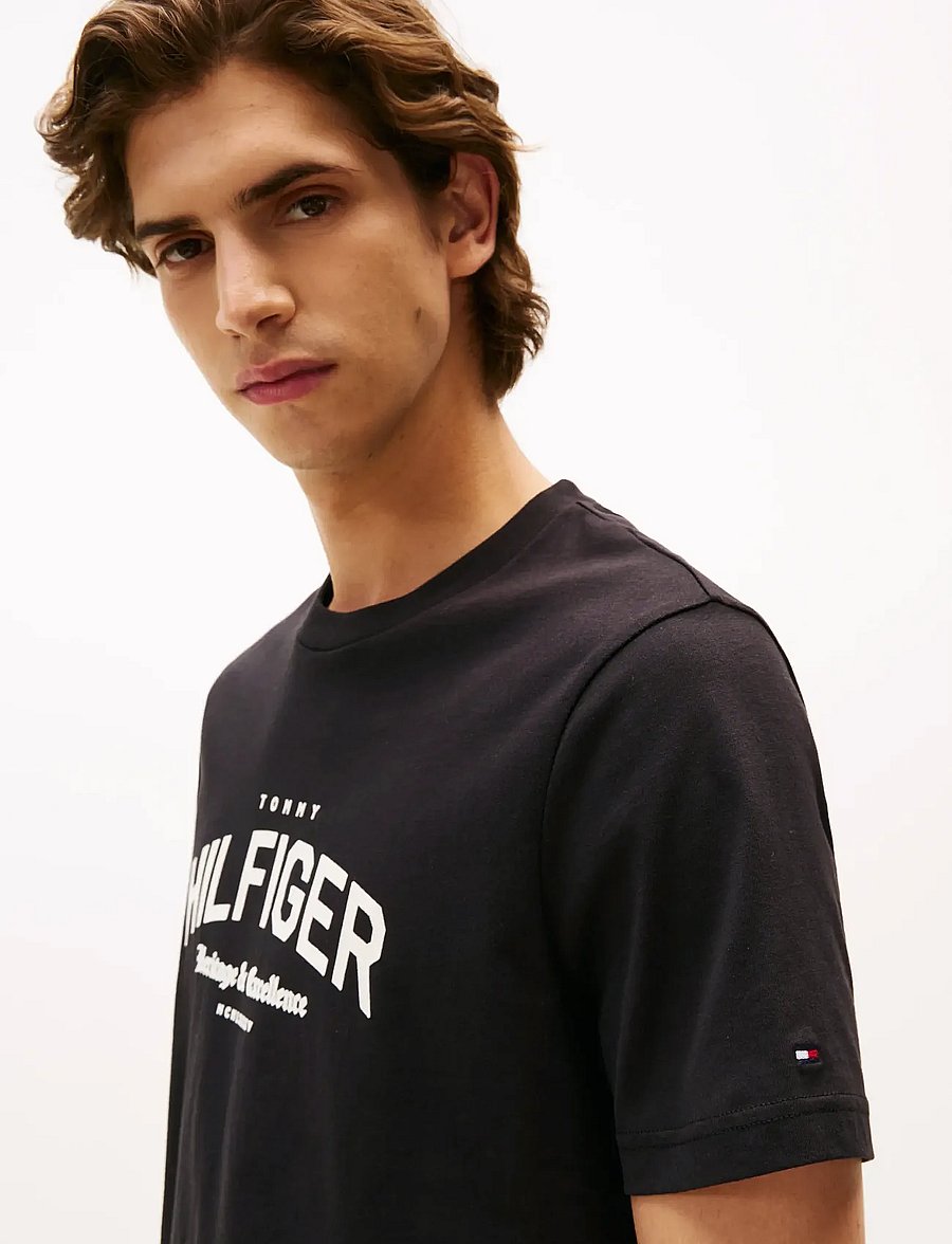 Tommy Hilfiger - HILFIGER ARCH TEE - kortærmede t-shirts - black - 4