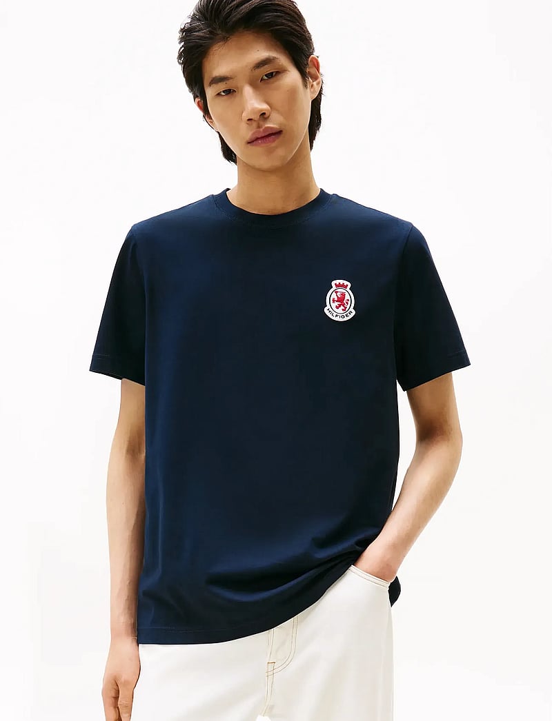 Tommy Hilfiger - RWB CREST TEE - kortärmade t-shirts - desert sky - 0