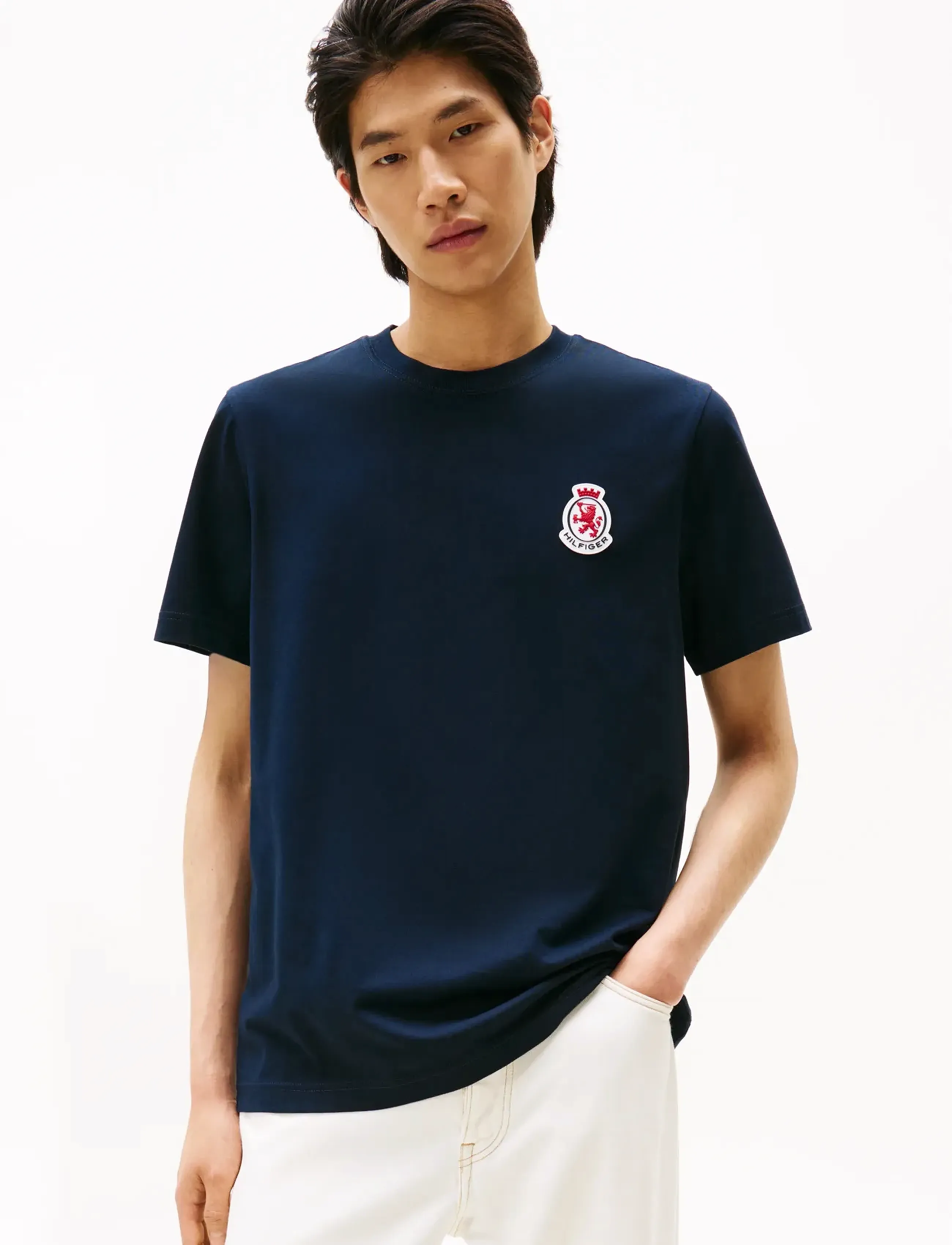 Tommy Hilfiger RWB CREST  TEE - Tommy Hilfiger - DESERT SKY / navy