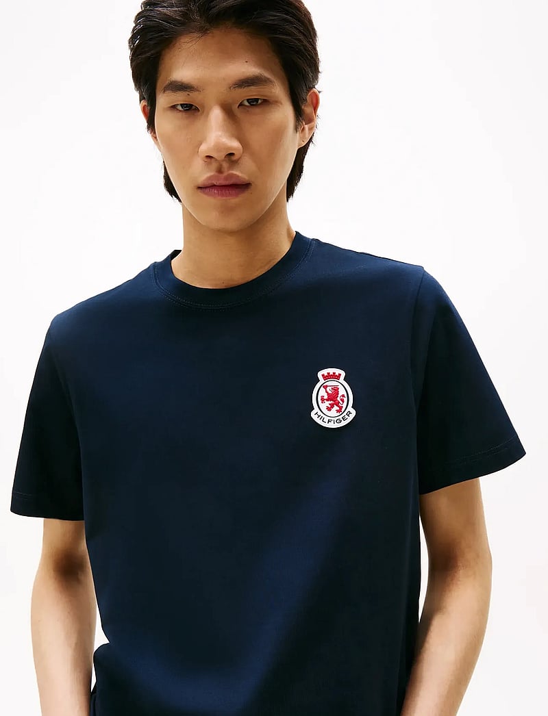 Tommy Hilfiger - RWB CREST TEE - kortärmade t-shirts - desert sky - 4