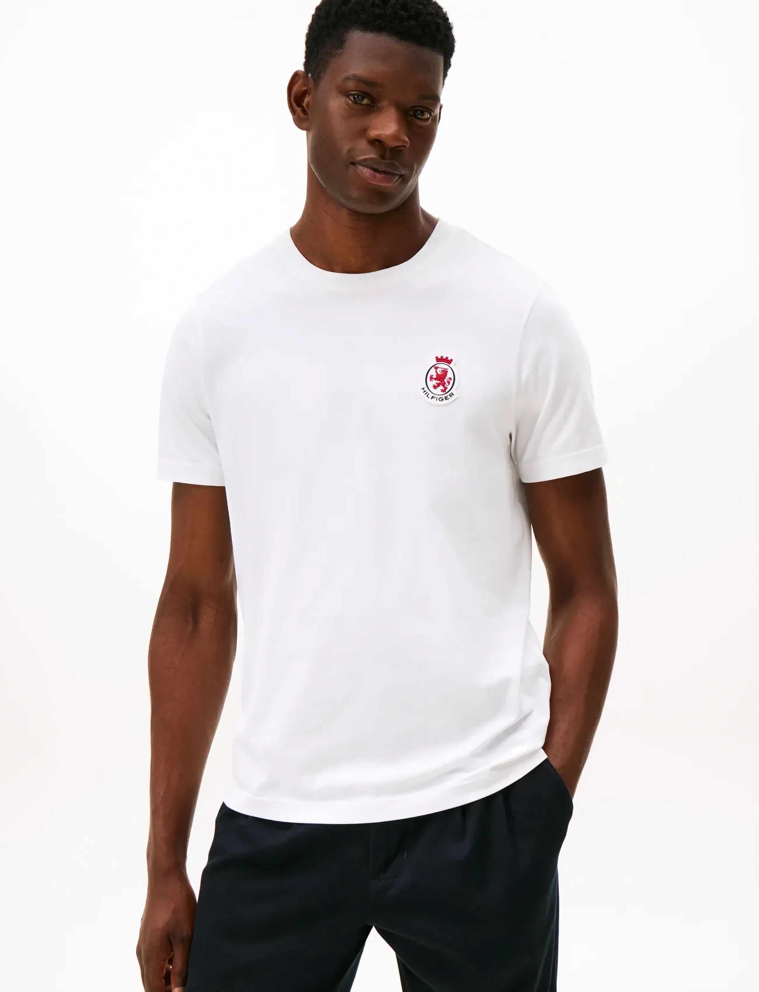Tommy Hilfiger - RWB CREST  TEE - kortärmade t-shirts - white - 0
