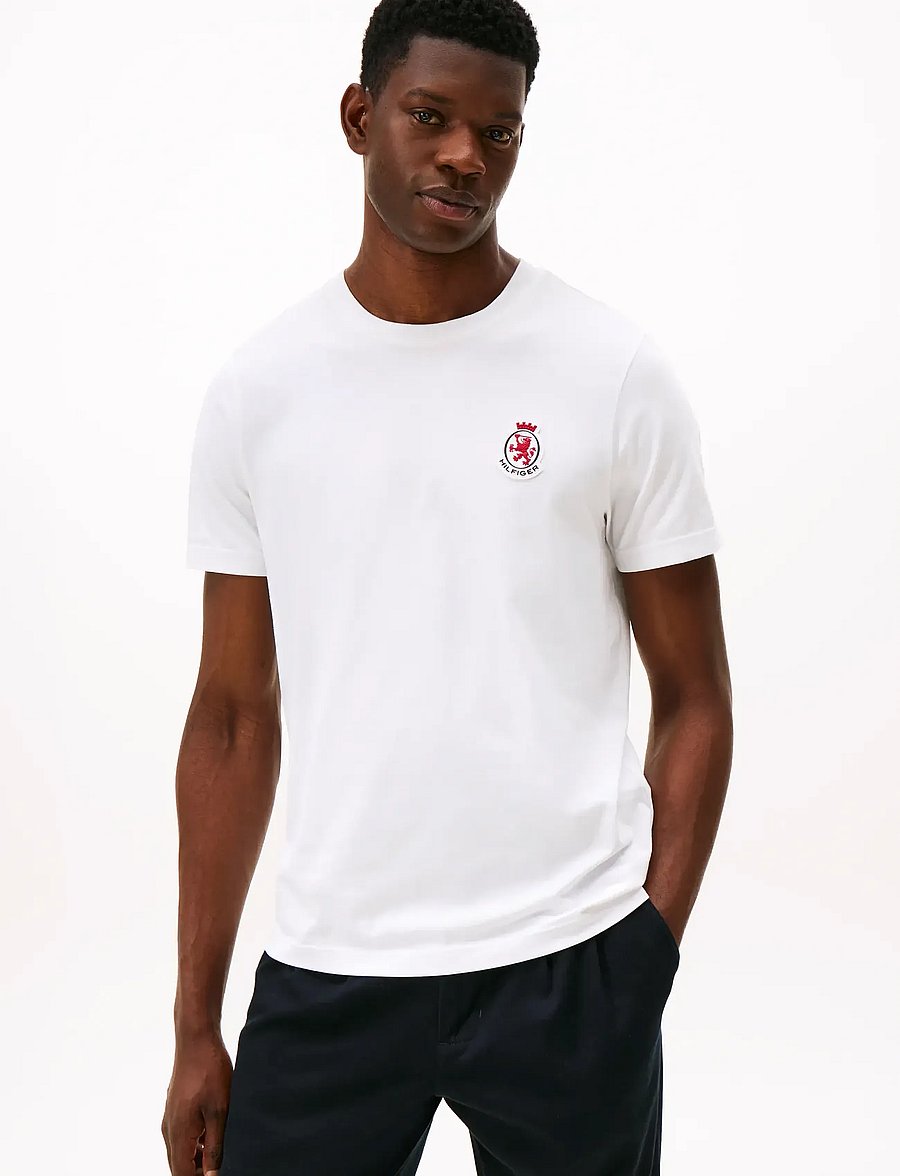 Tommy Hilfiger - RWB CREST TEE - short-sleeved t-shirts - white - 0