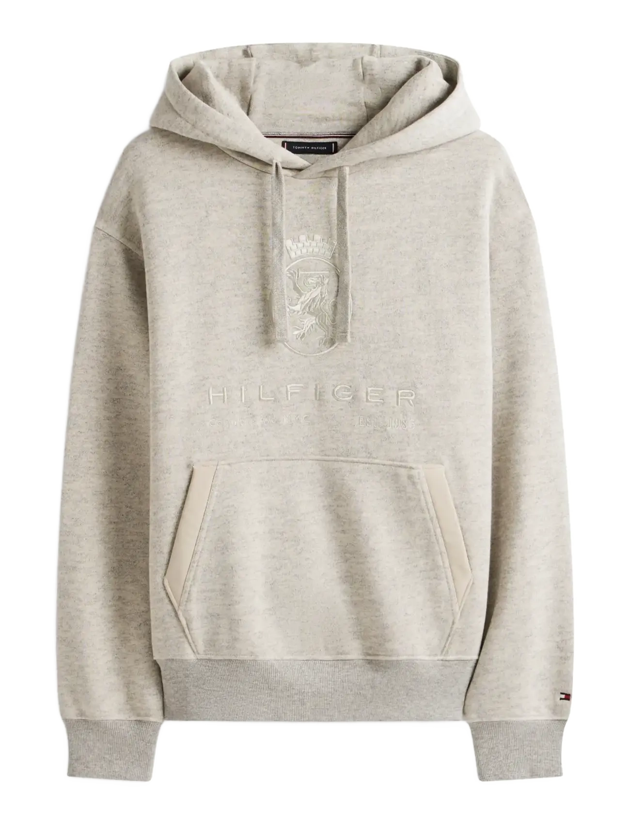 CREST GRAPHIC HOODIE - LIGHT GREY MARBLED HEATHER