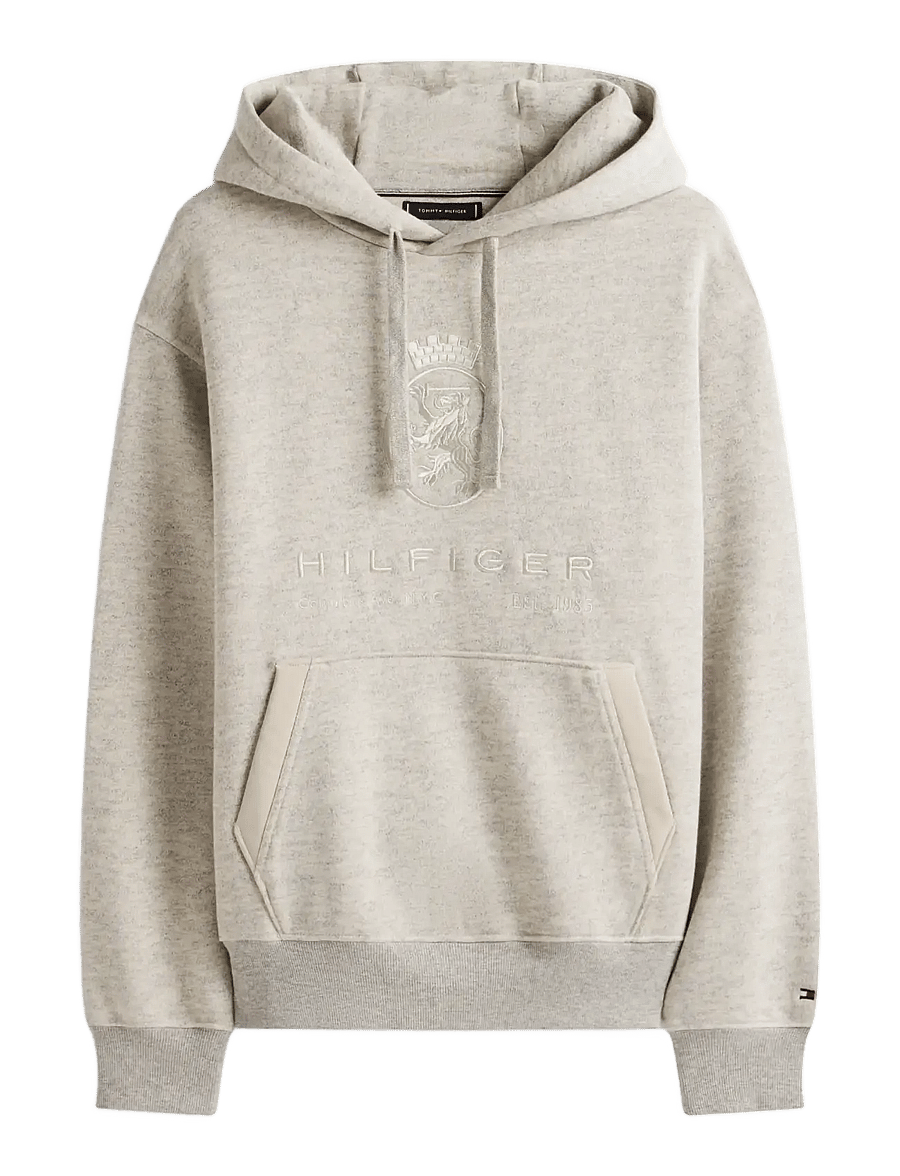 Tommy Hilfiger - CREST GRAPHIC HOODIE - kapuzenpullover - light grey marbled heather - 1